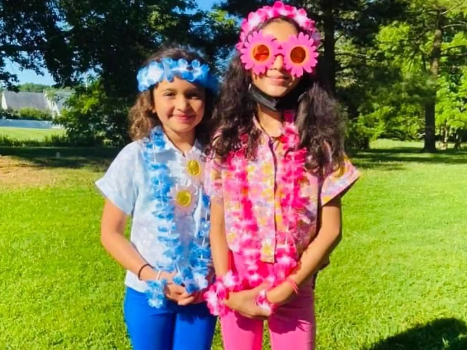 two girls wearing clothing
