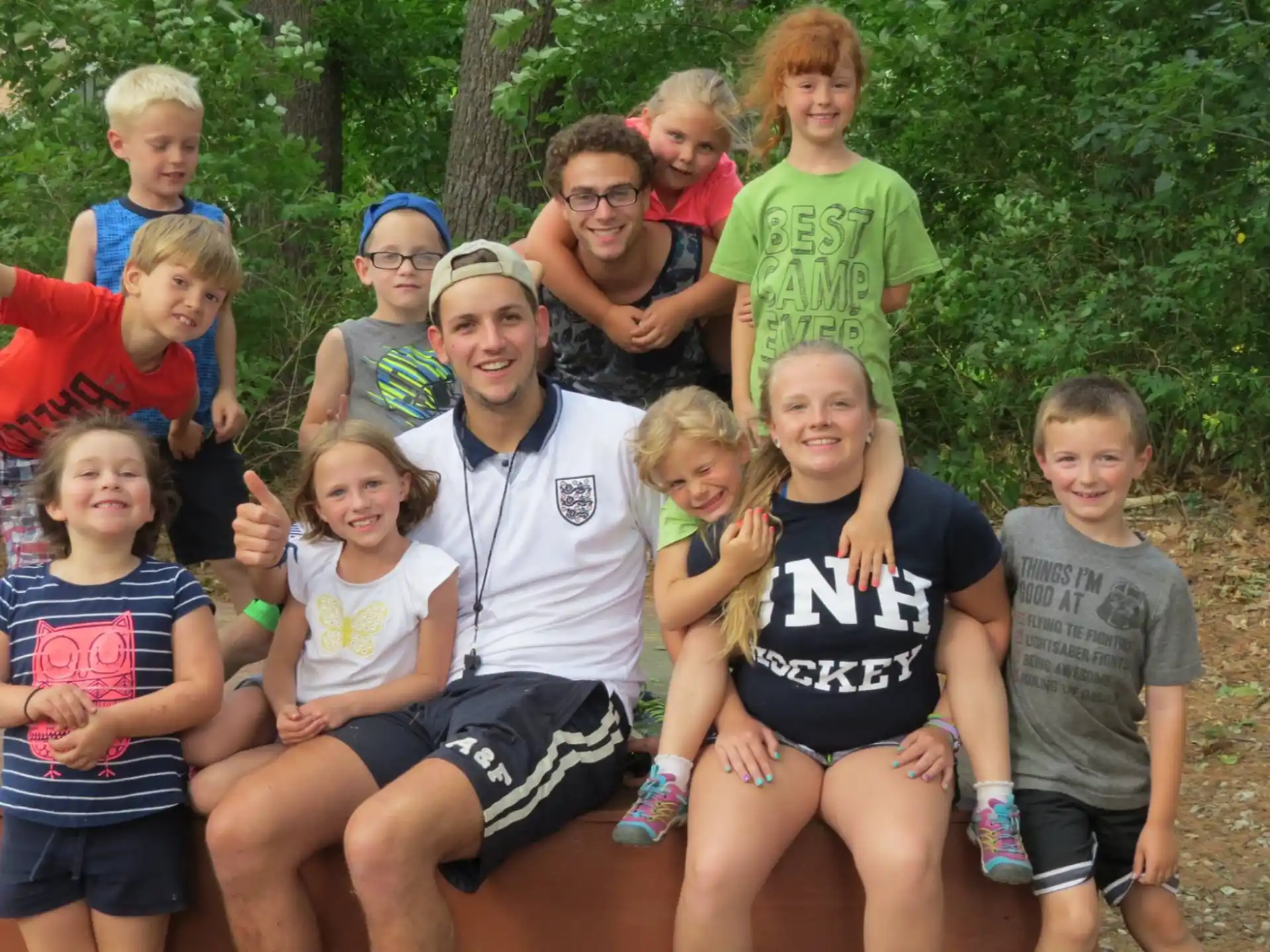 a group of people posing for a photo