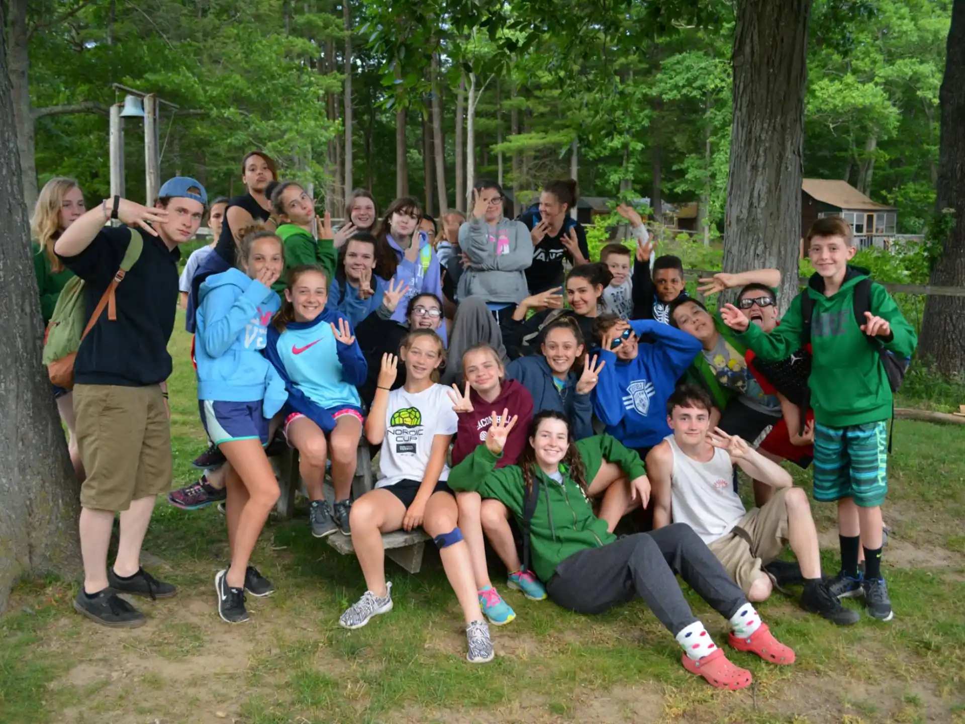 a group of people posing for a photo