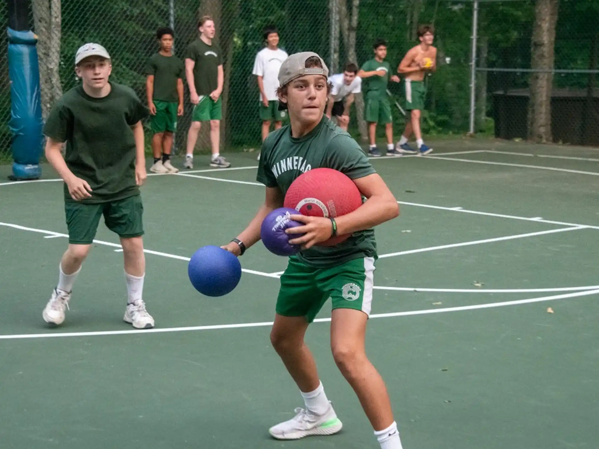 a person holding a ball