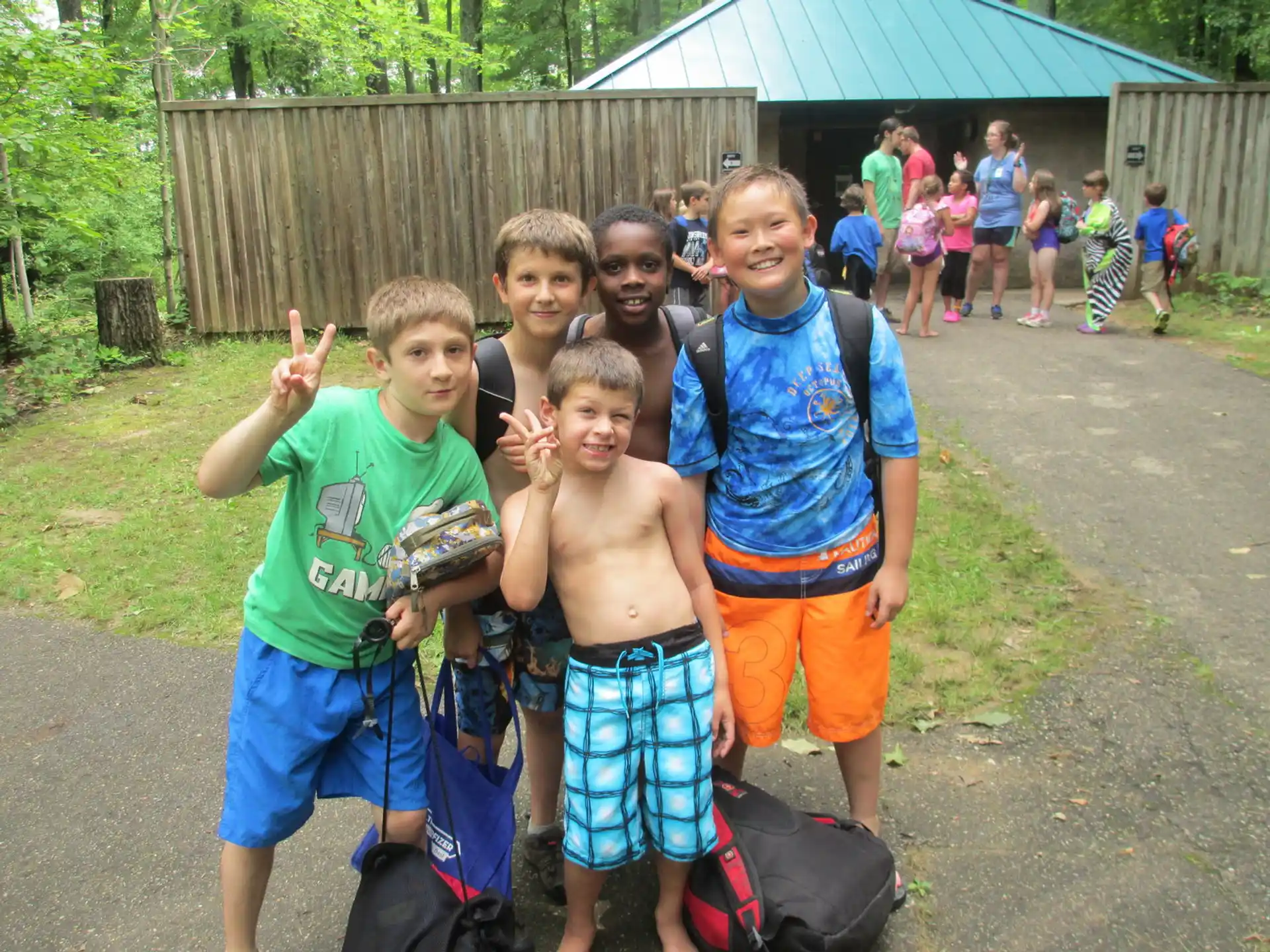 a group of boys posing for a picture