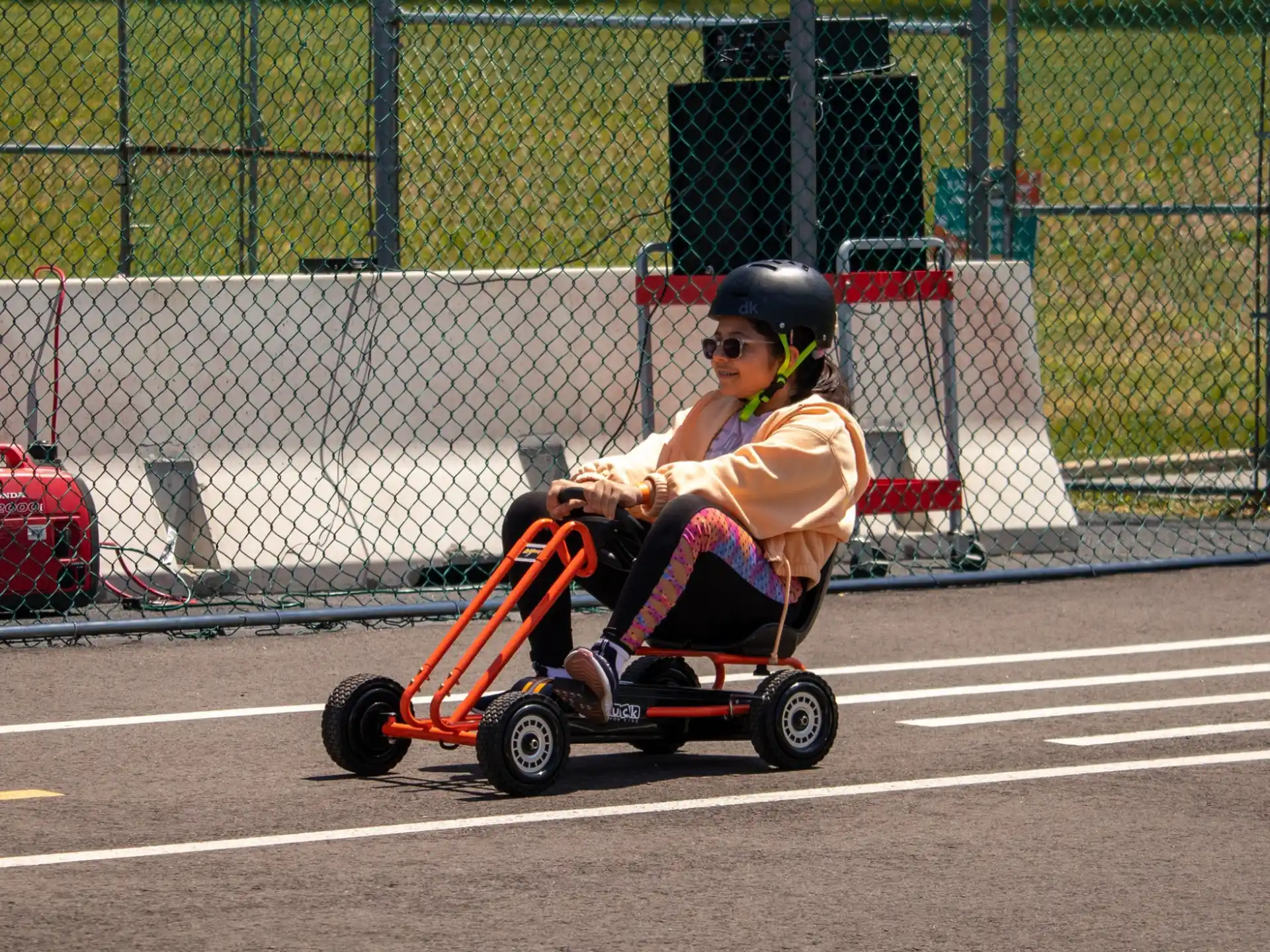 a person riding a small scooter