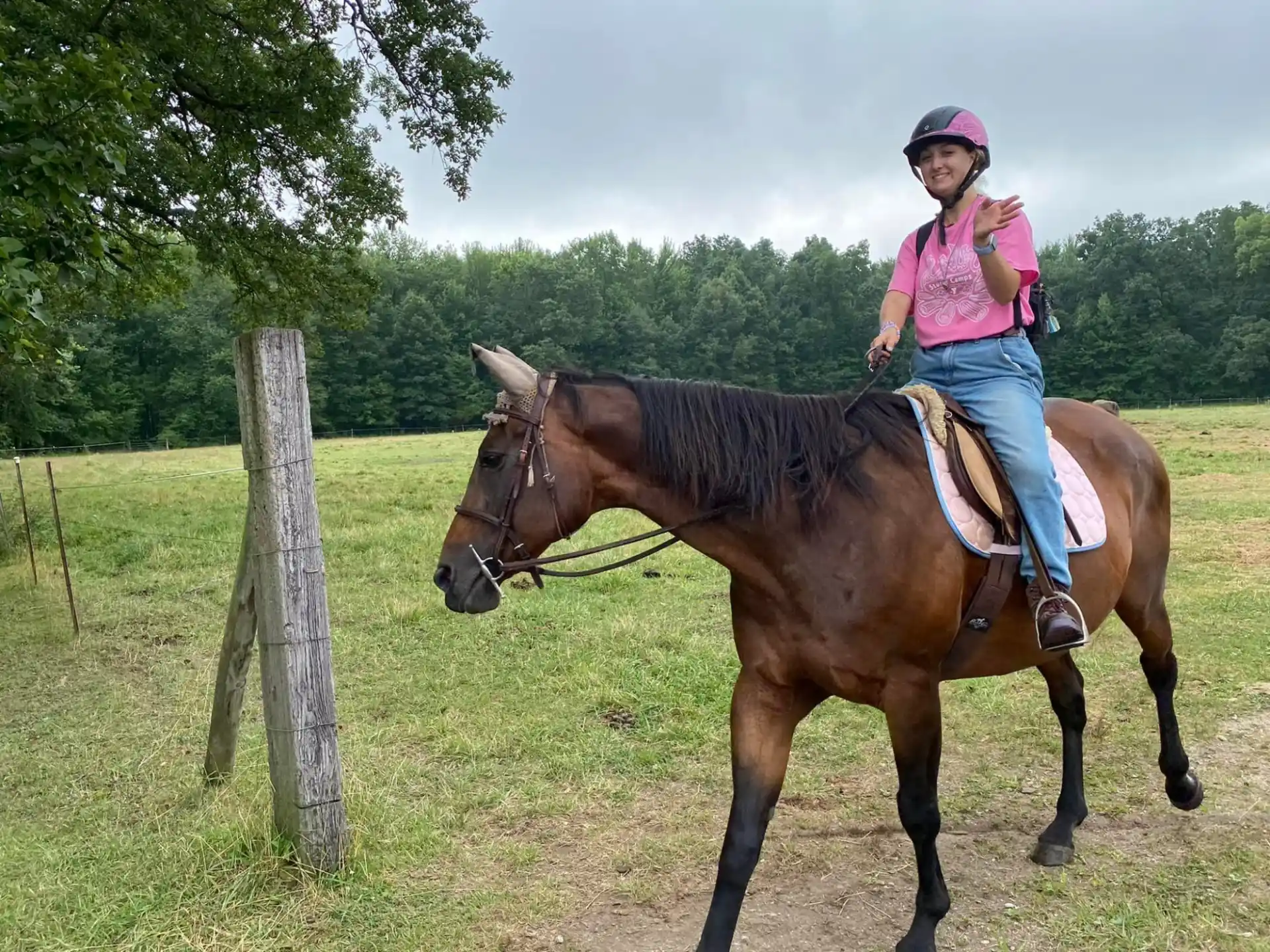 a person riding a horse