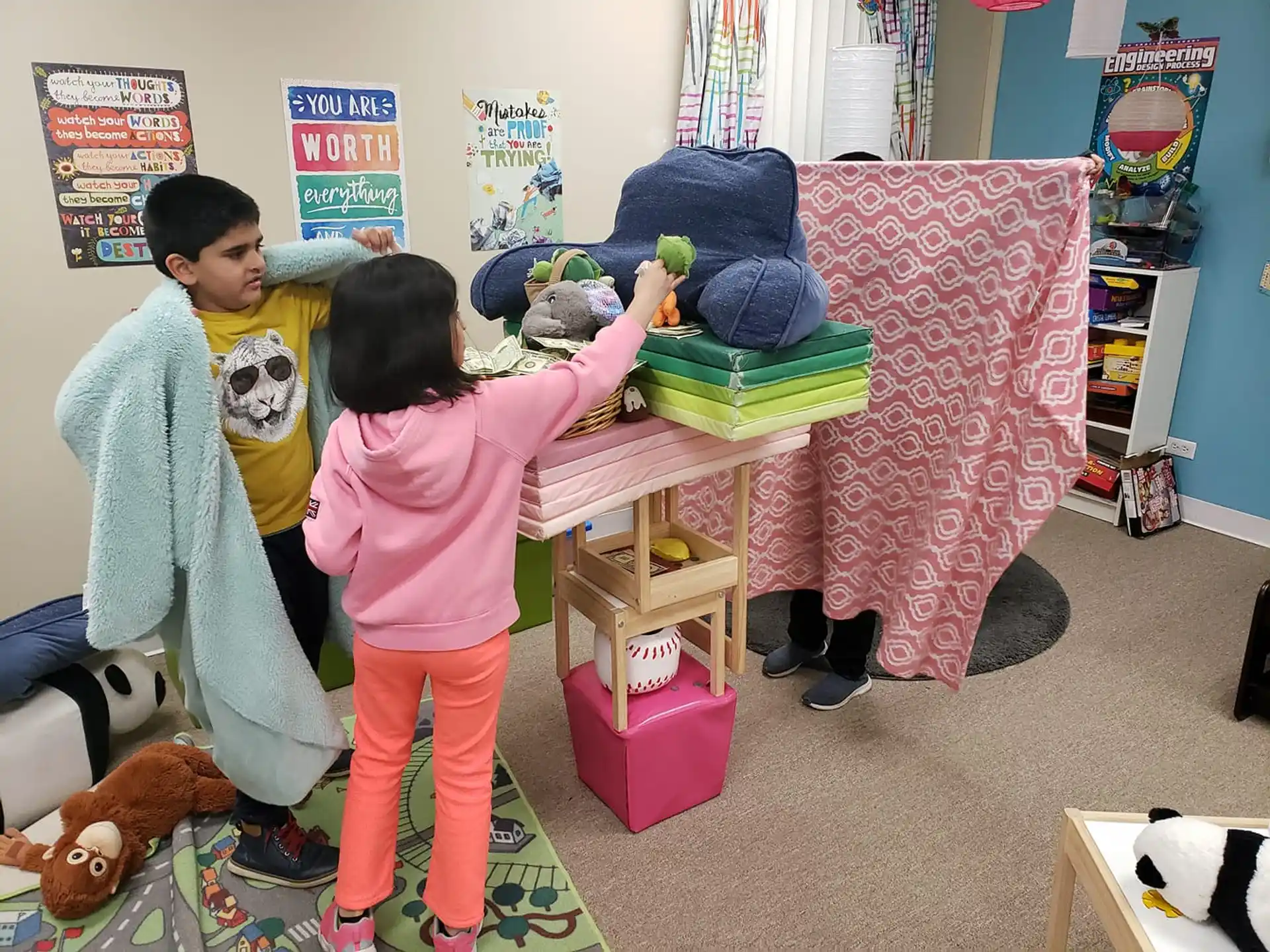 a group of children in a room