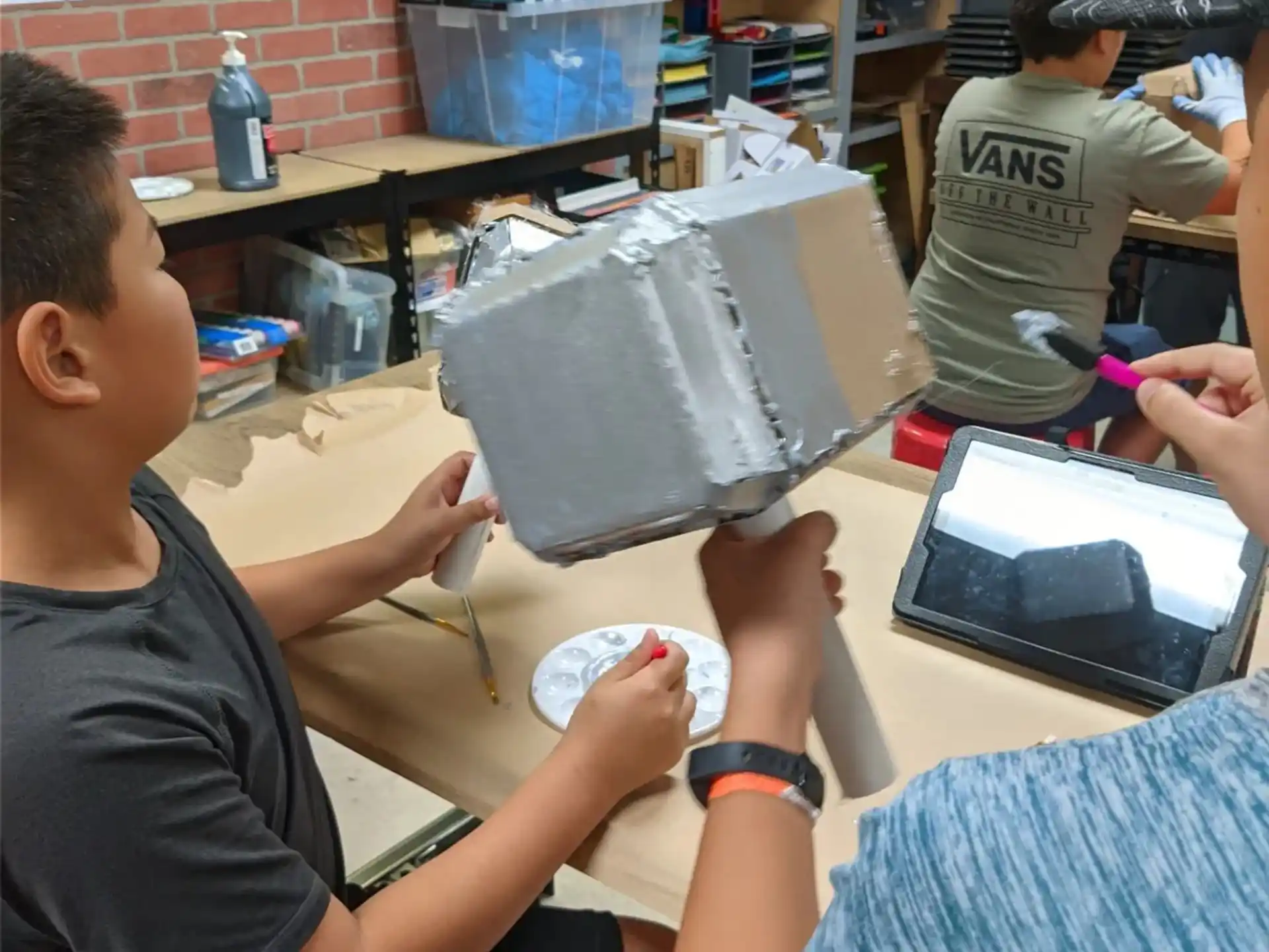 a group of people working on a project