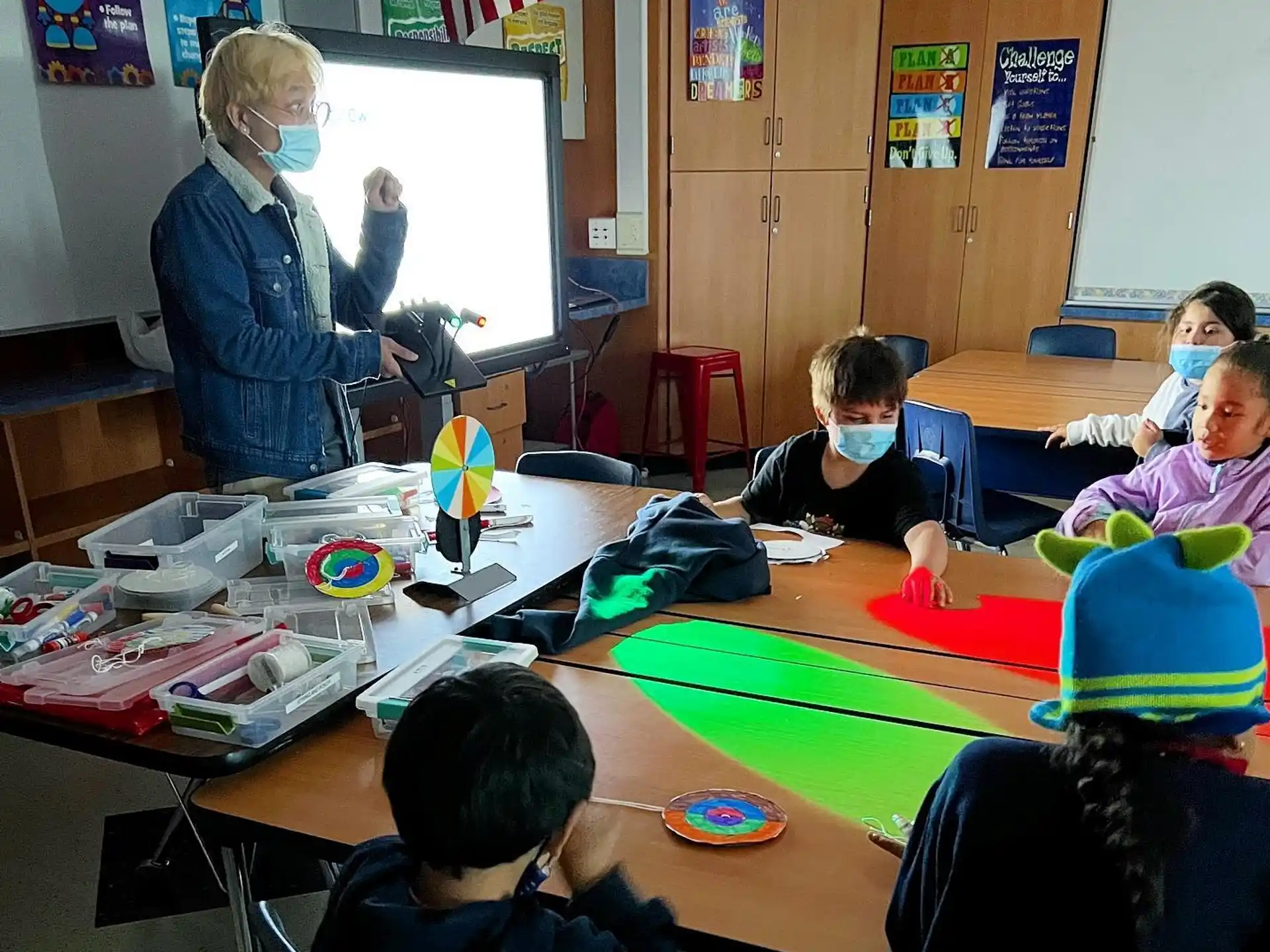 a teacher teaching a class