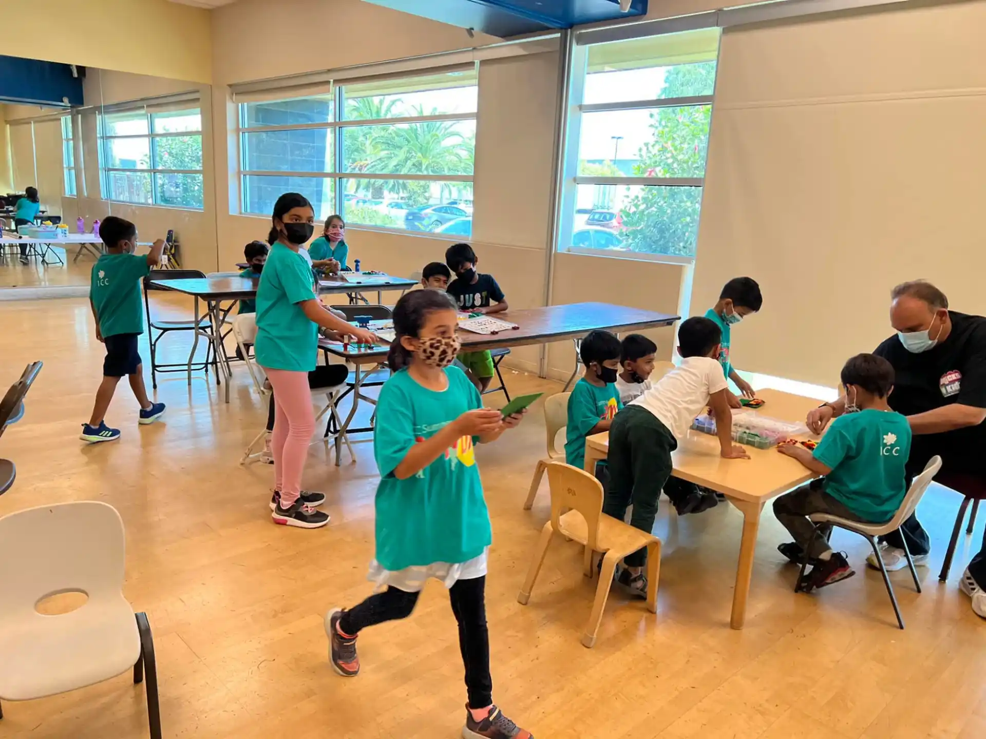 a group of children in a classroom