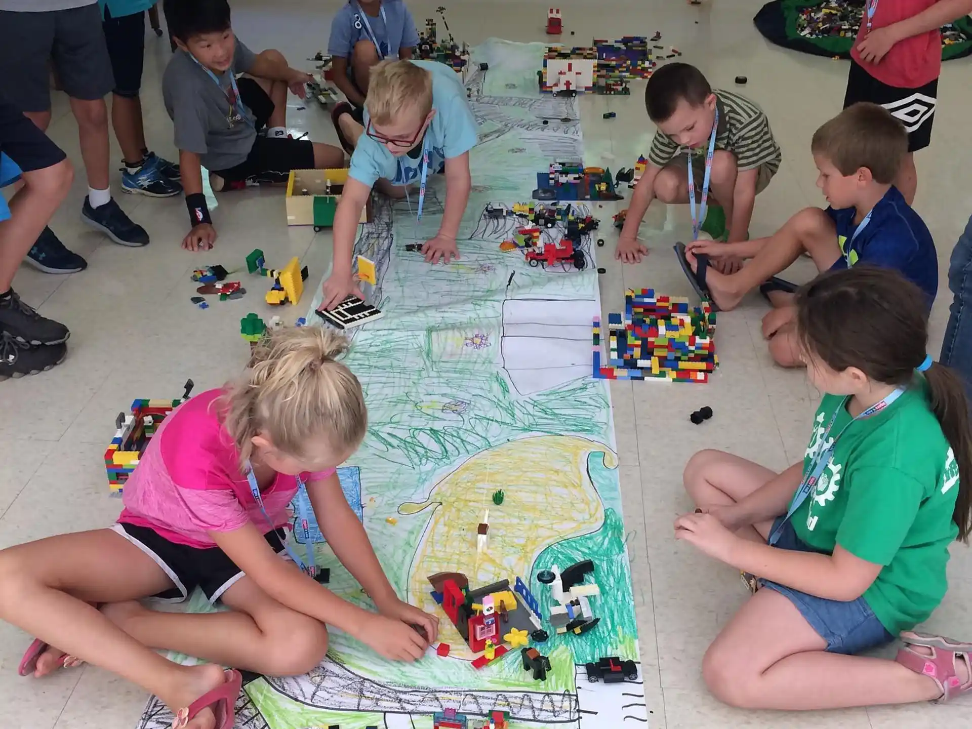 a group of children playing with toys