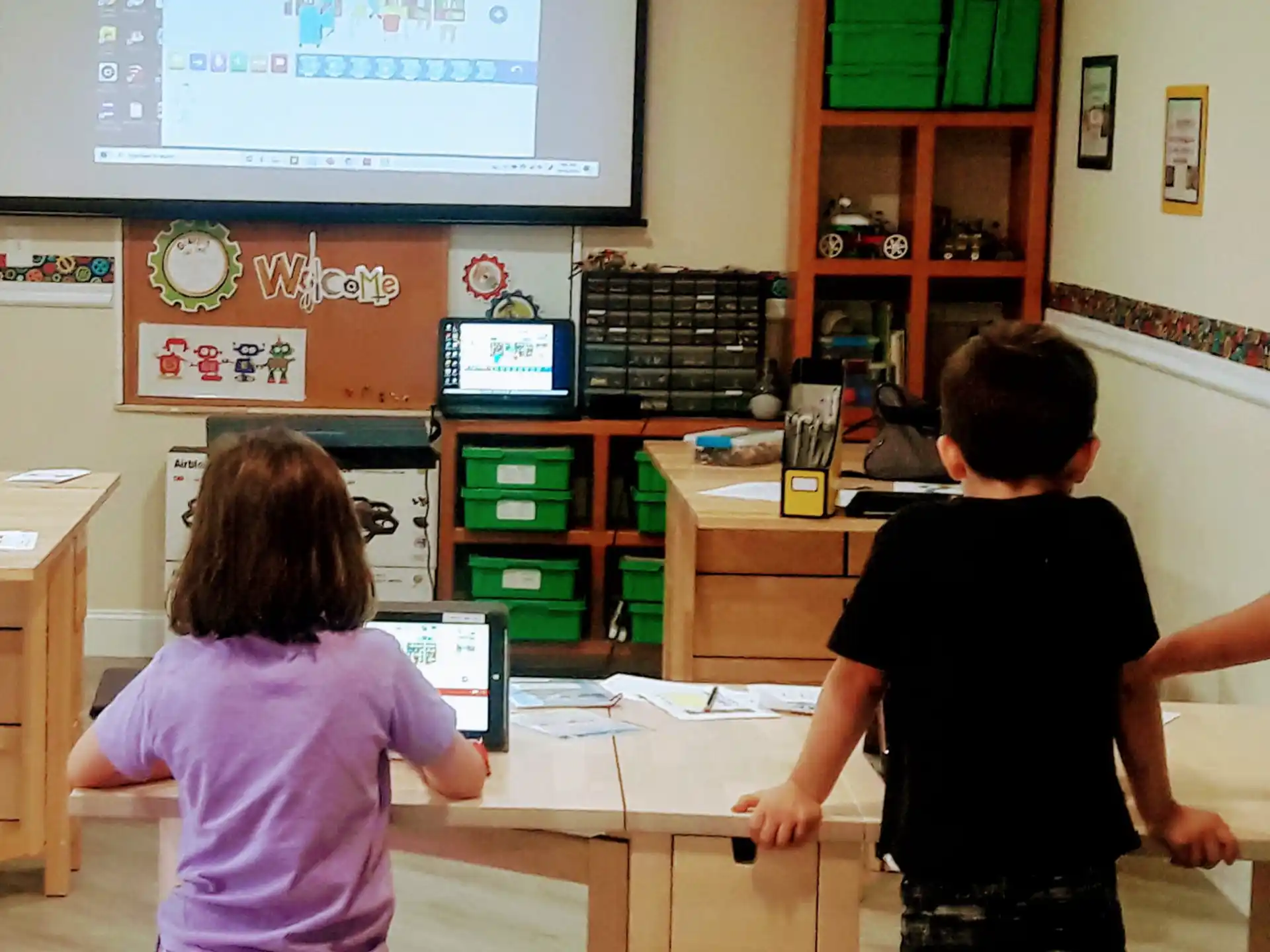 a few children in a classroom