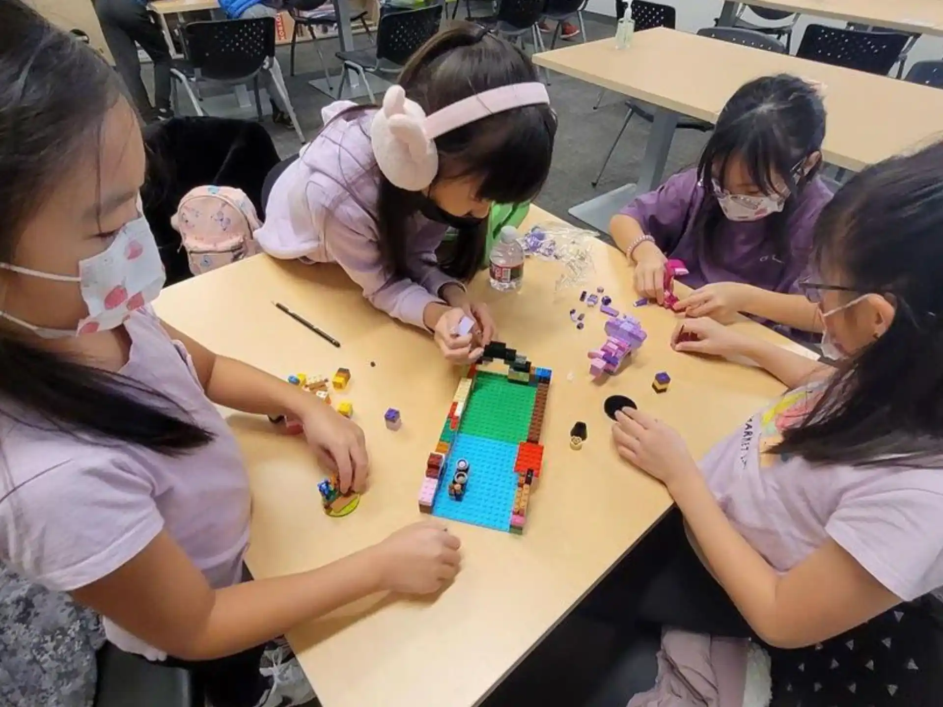 a group of children playing a game