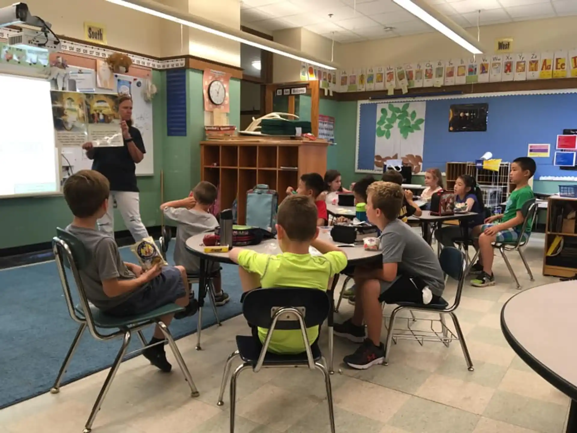 a teacher teaching a class