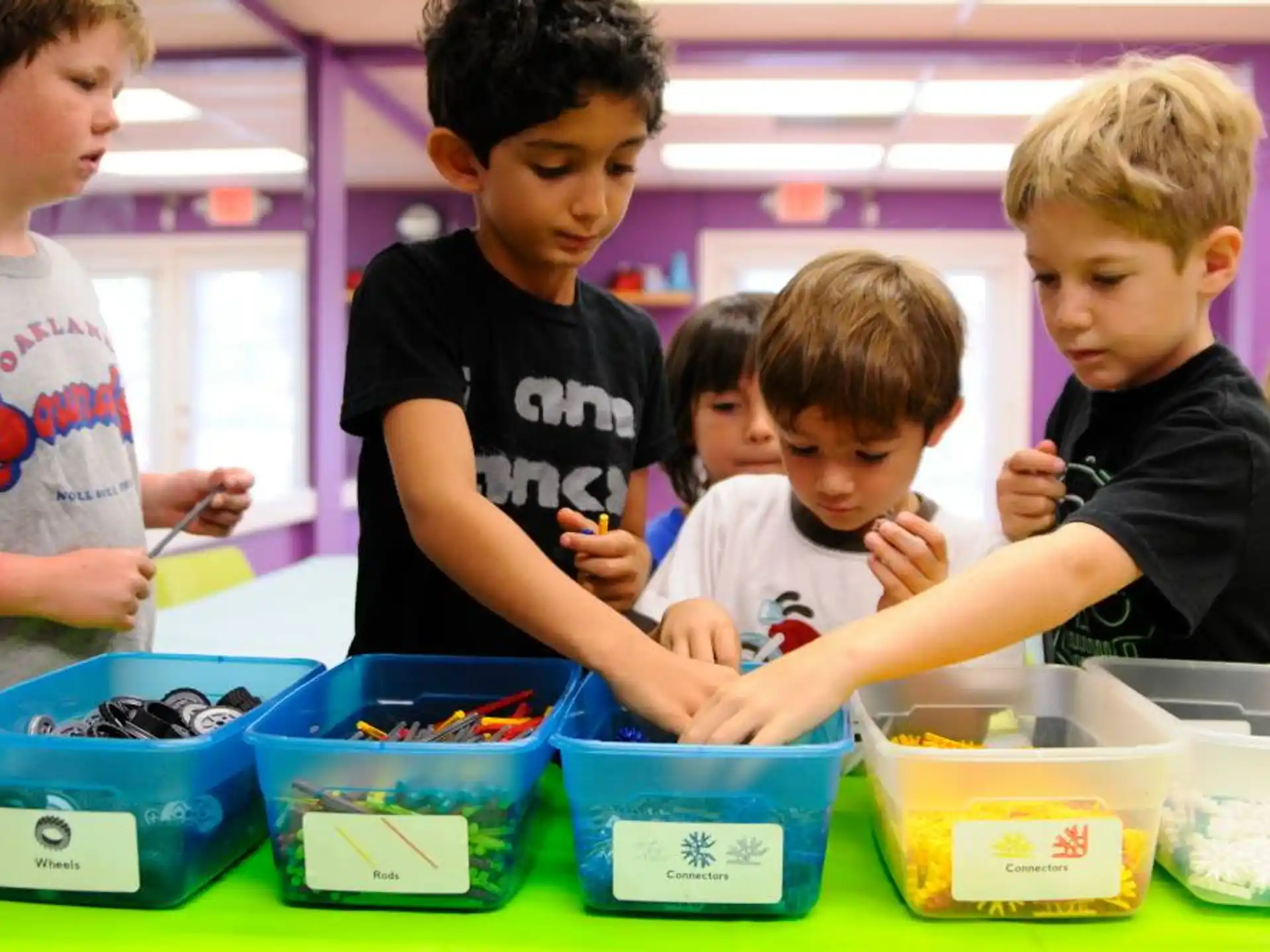 a group of kids in a room