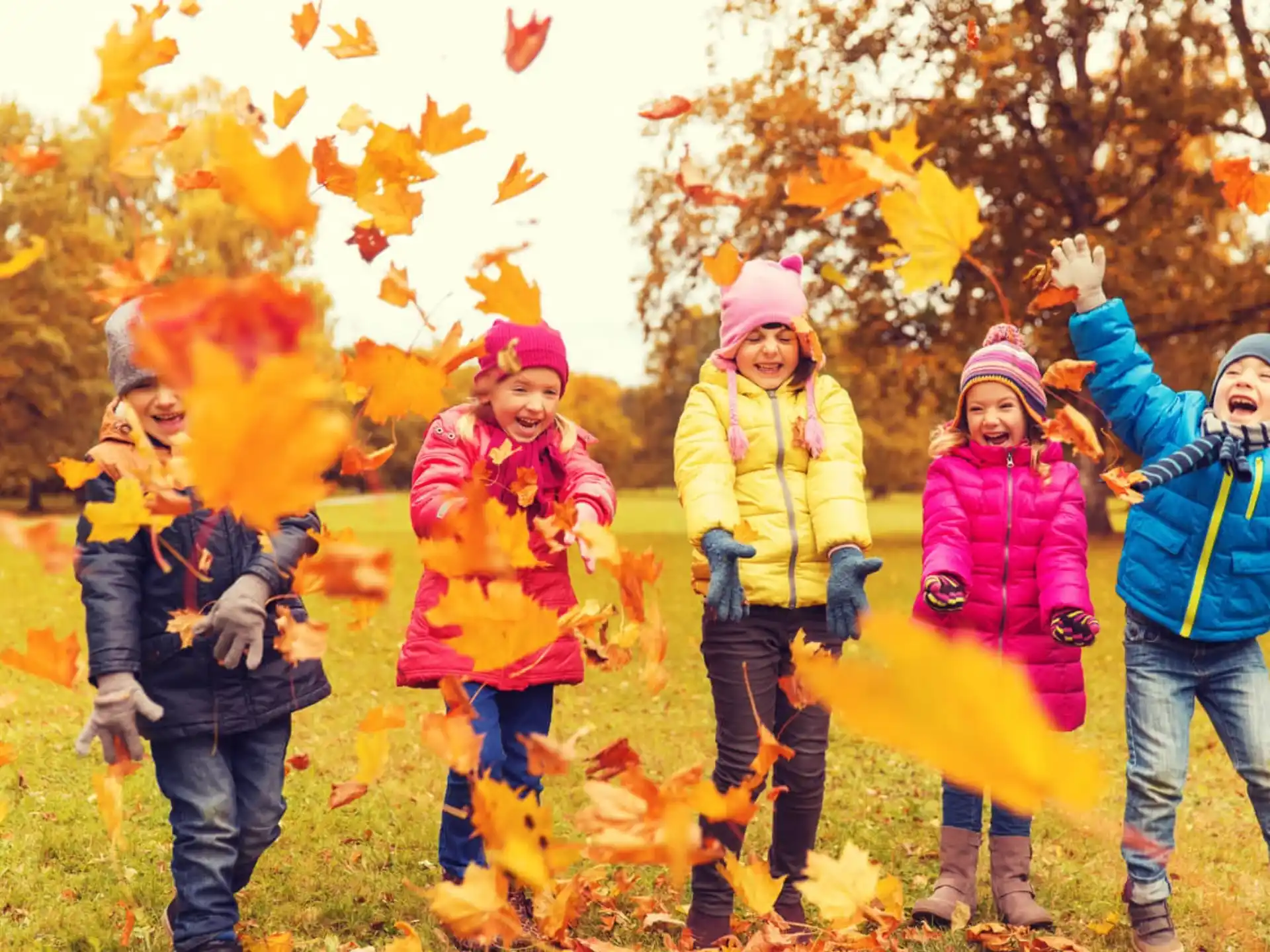 a group of children in winter clothes
