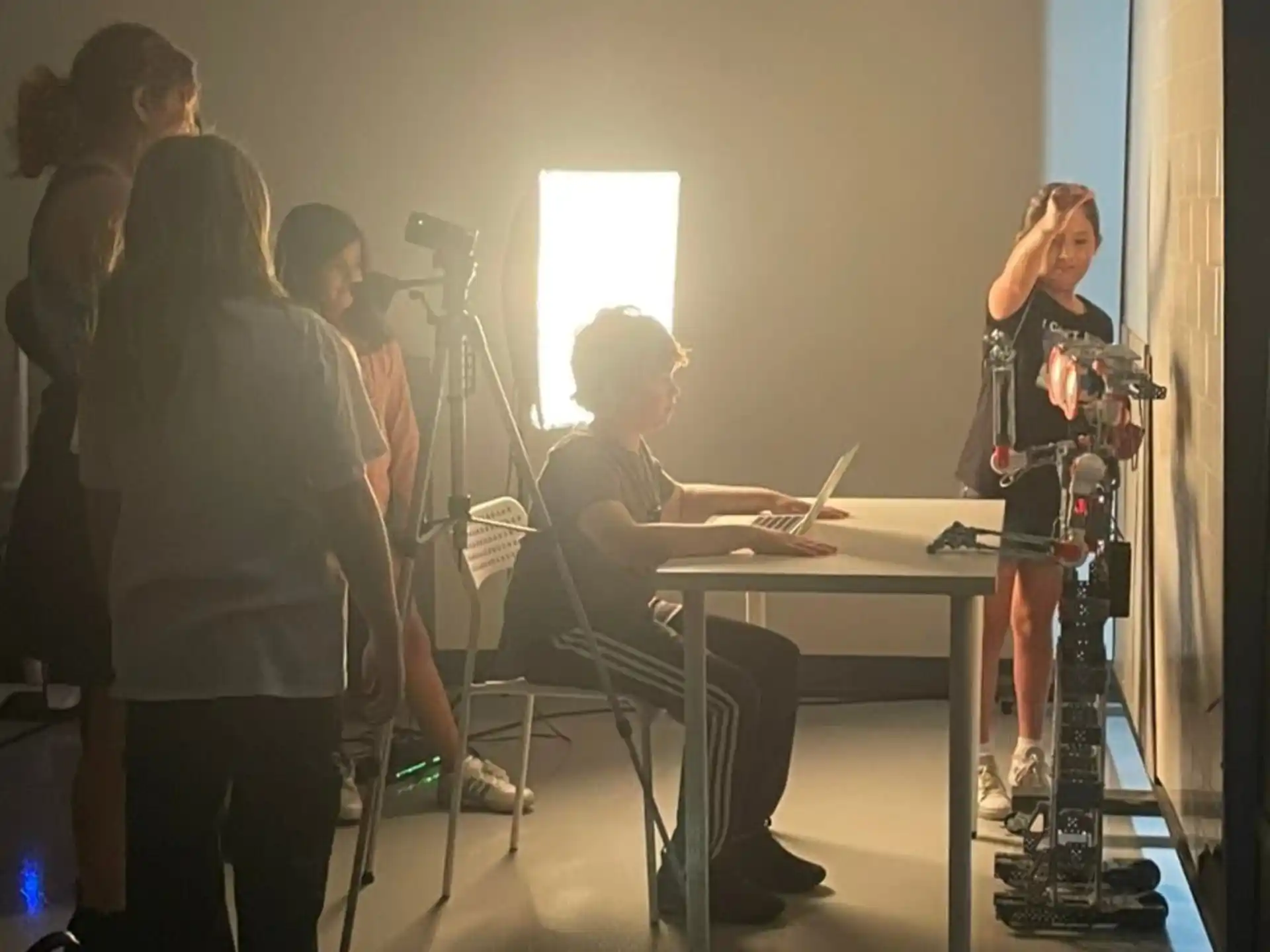 a group of people in a room