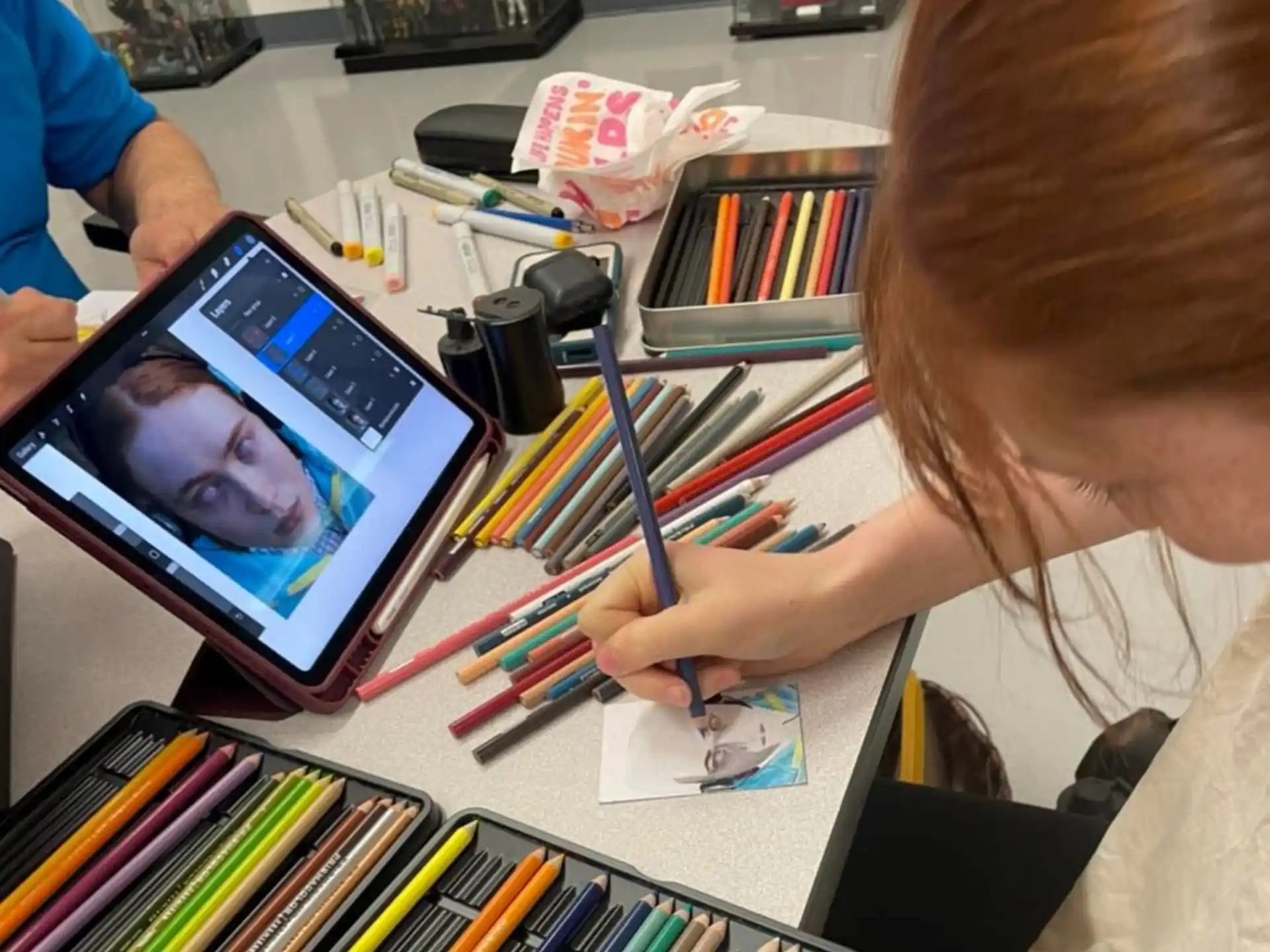a person working on a tablet