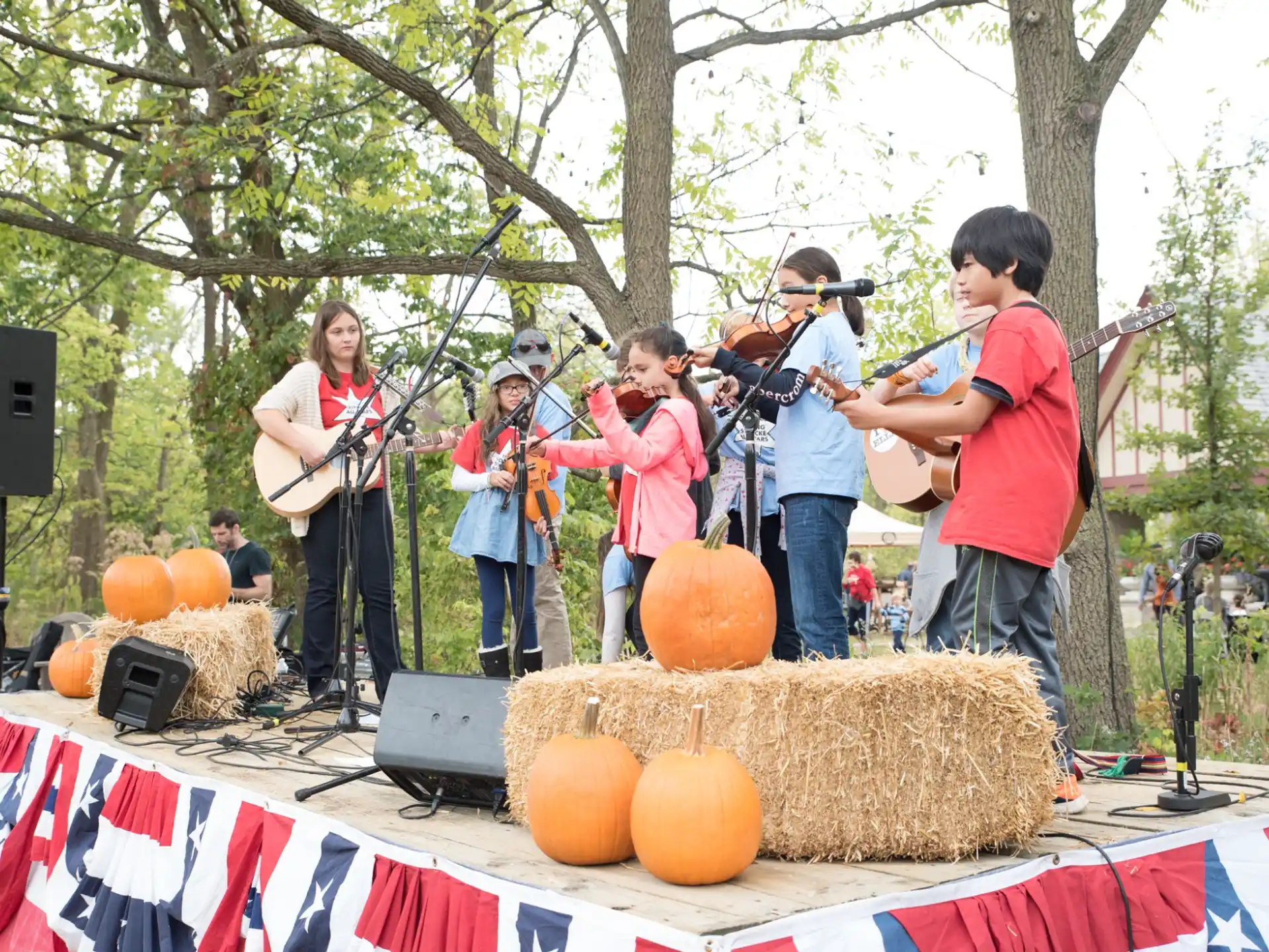 a group of people playing instruments