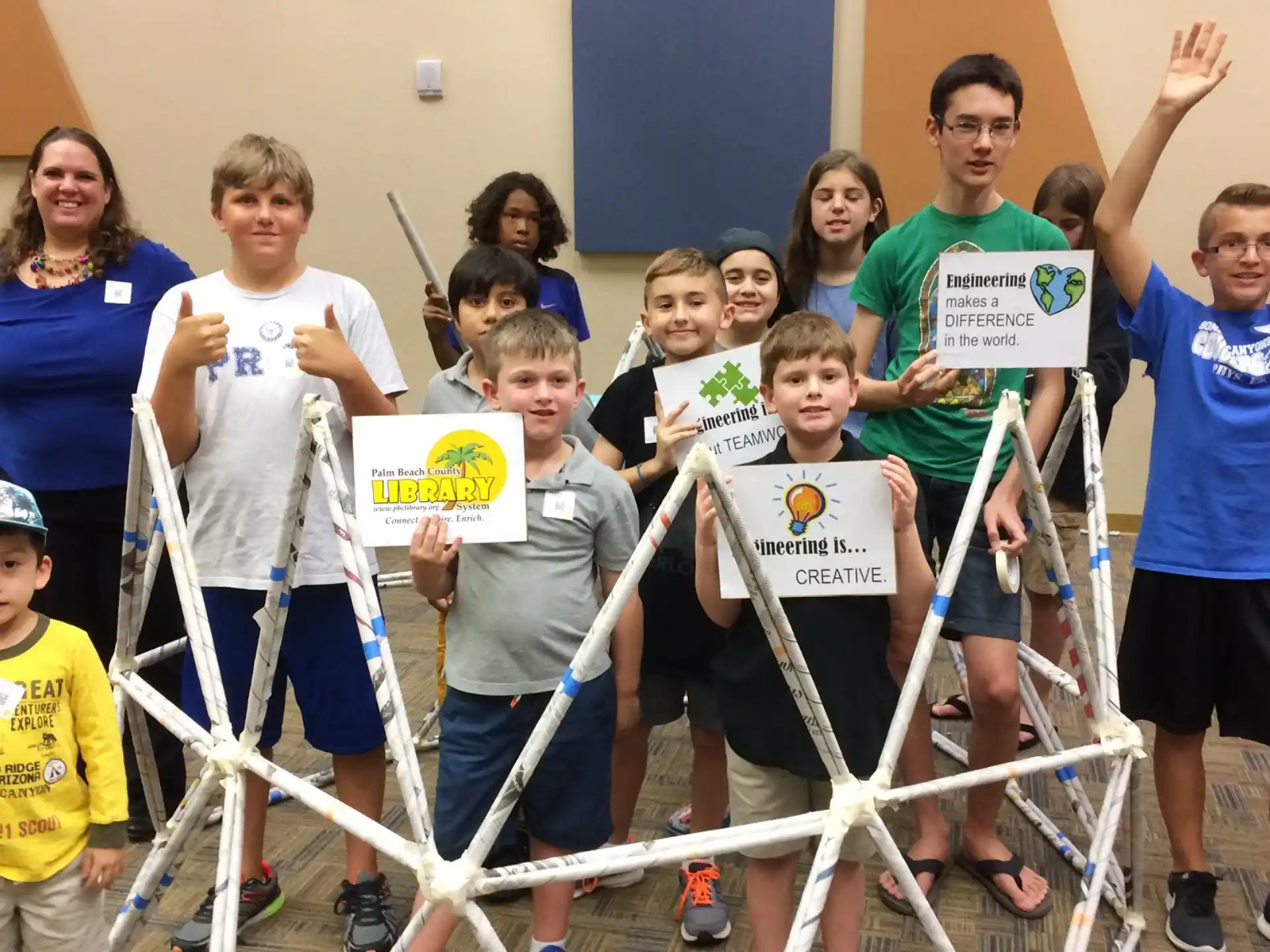 a group of people holding signs