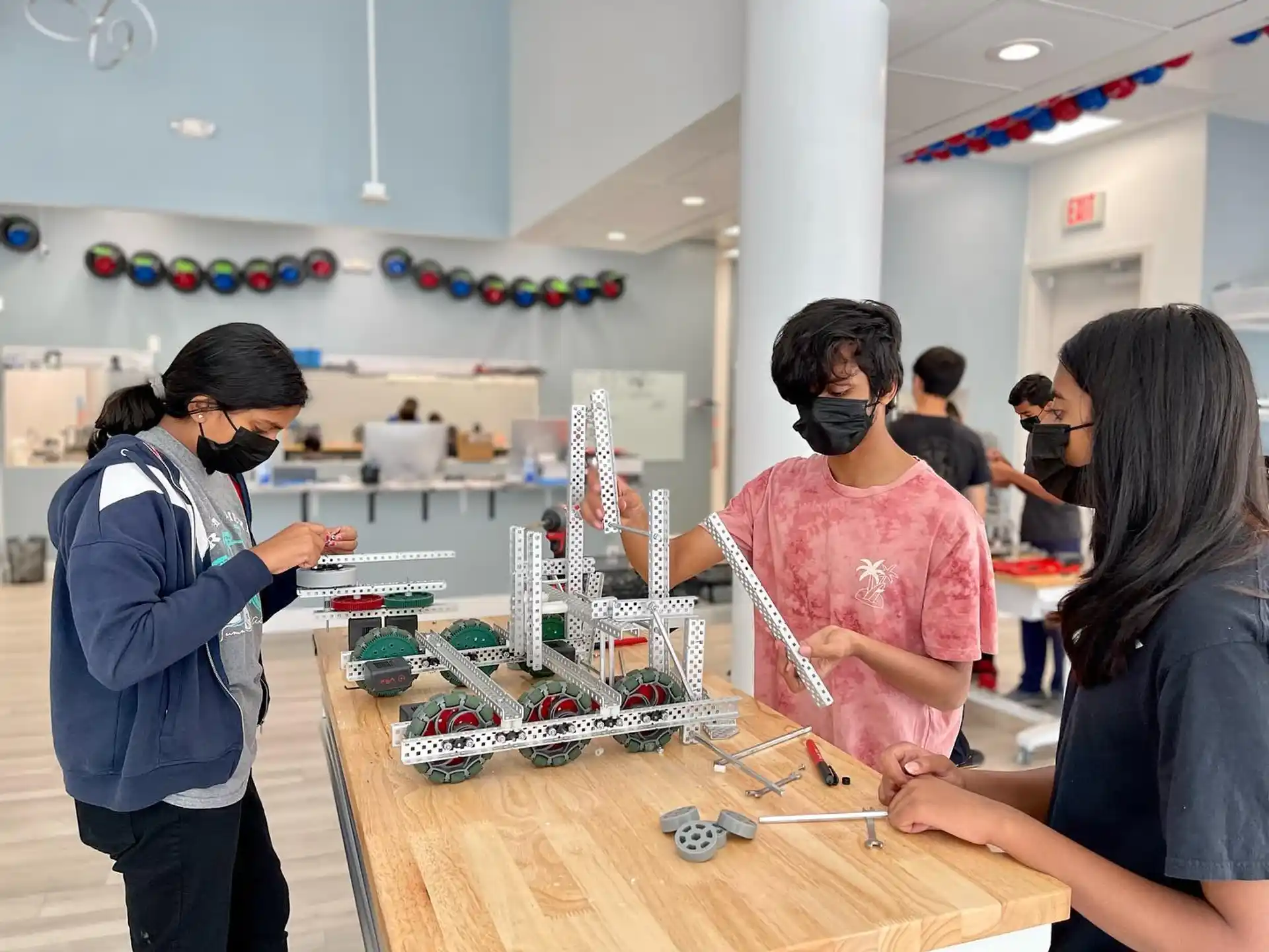 a group of people playing a game