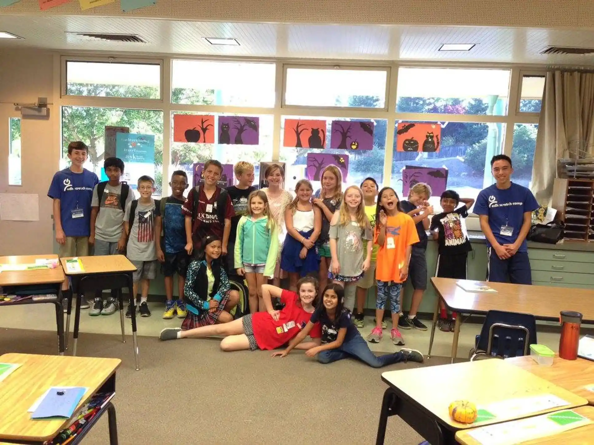 a group of children posing for a photo