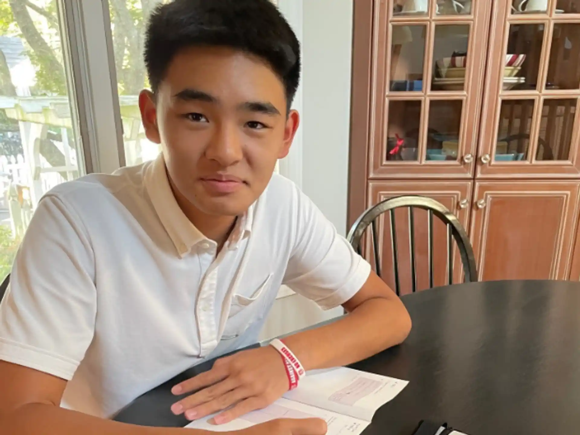 a person sitting at a table