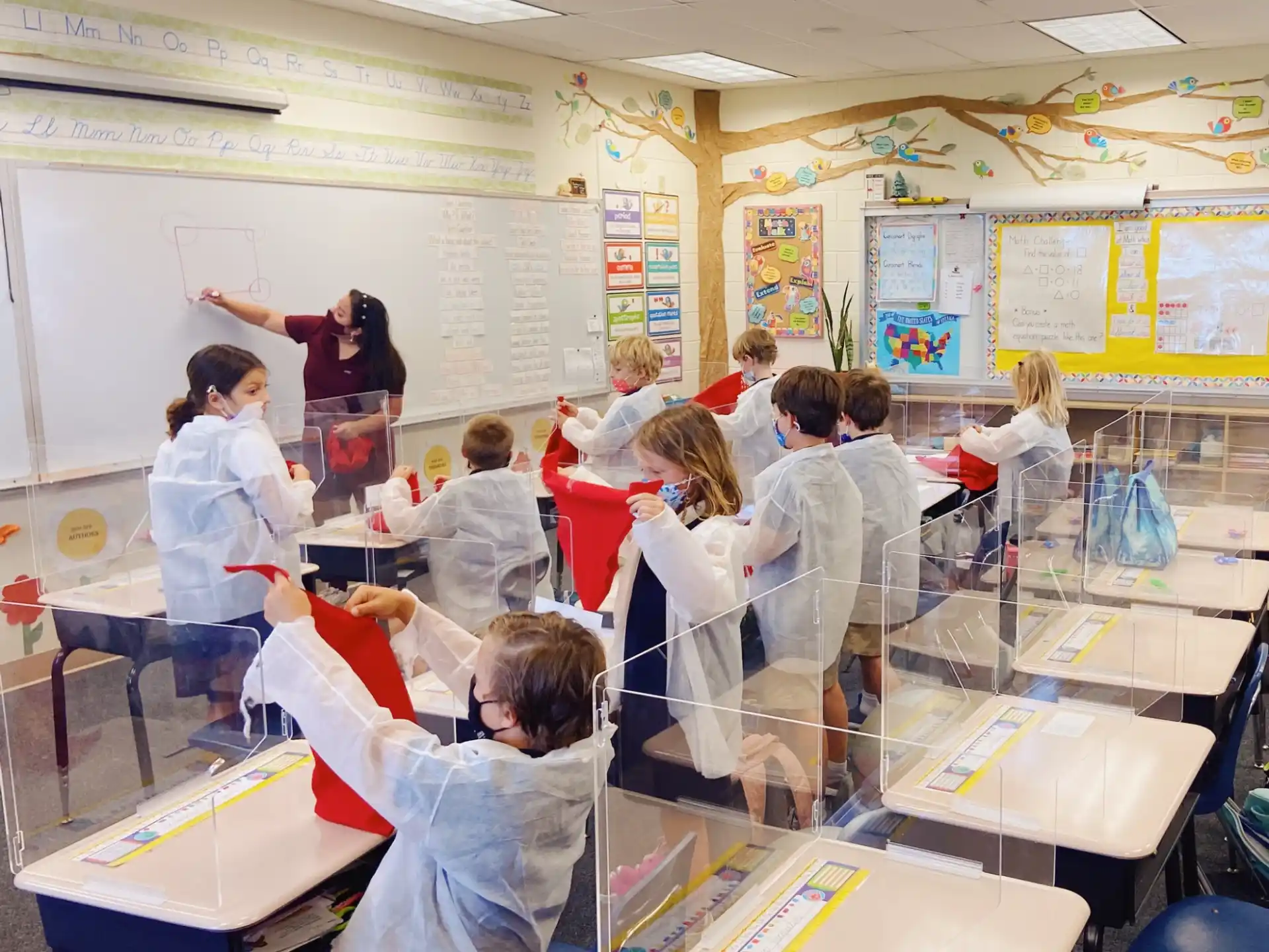 a group of students in a classroom