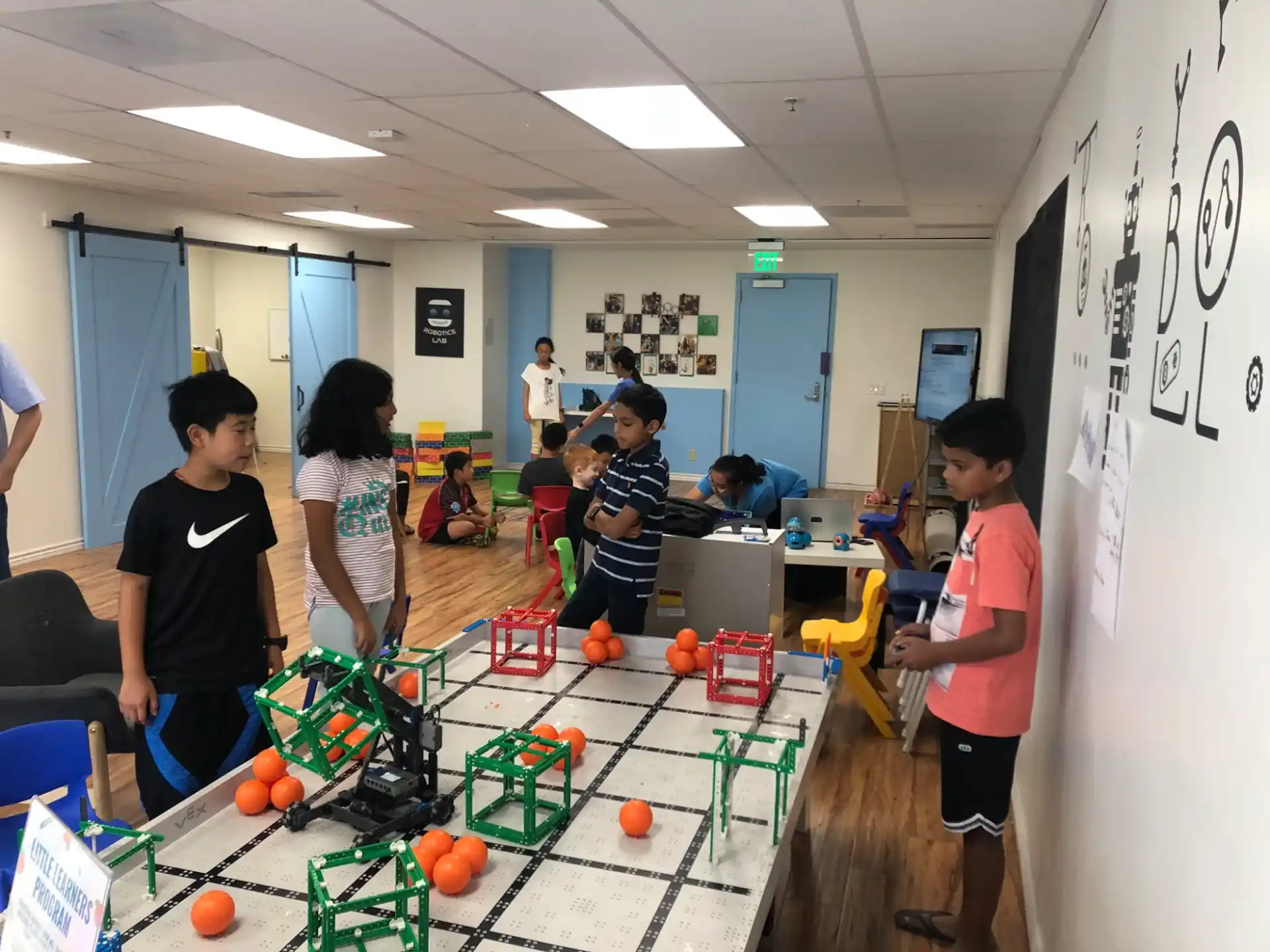 a group of people in a room