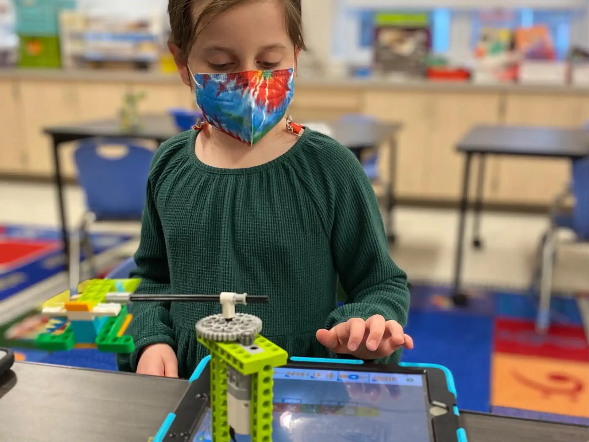 a child with a toy