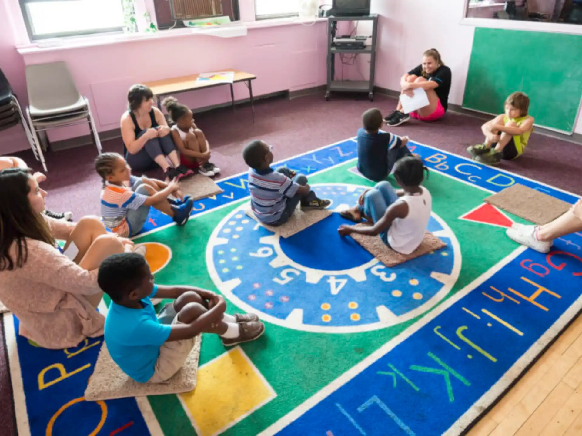 a group of children sitting on the floor