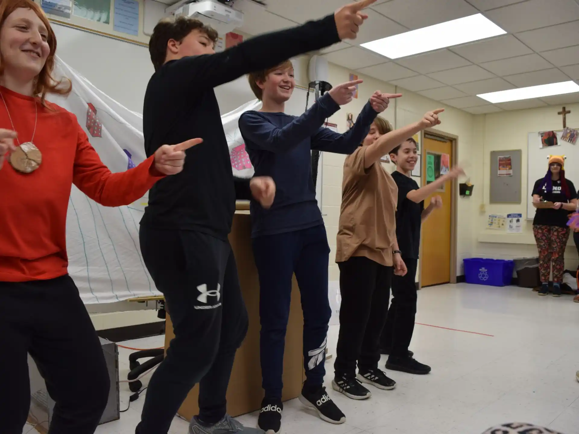 a group of people dancing