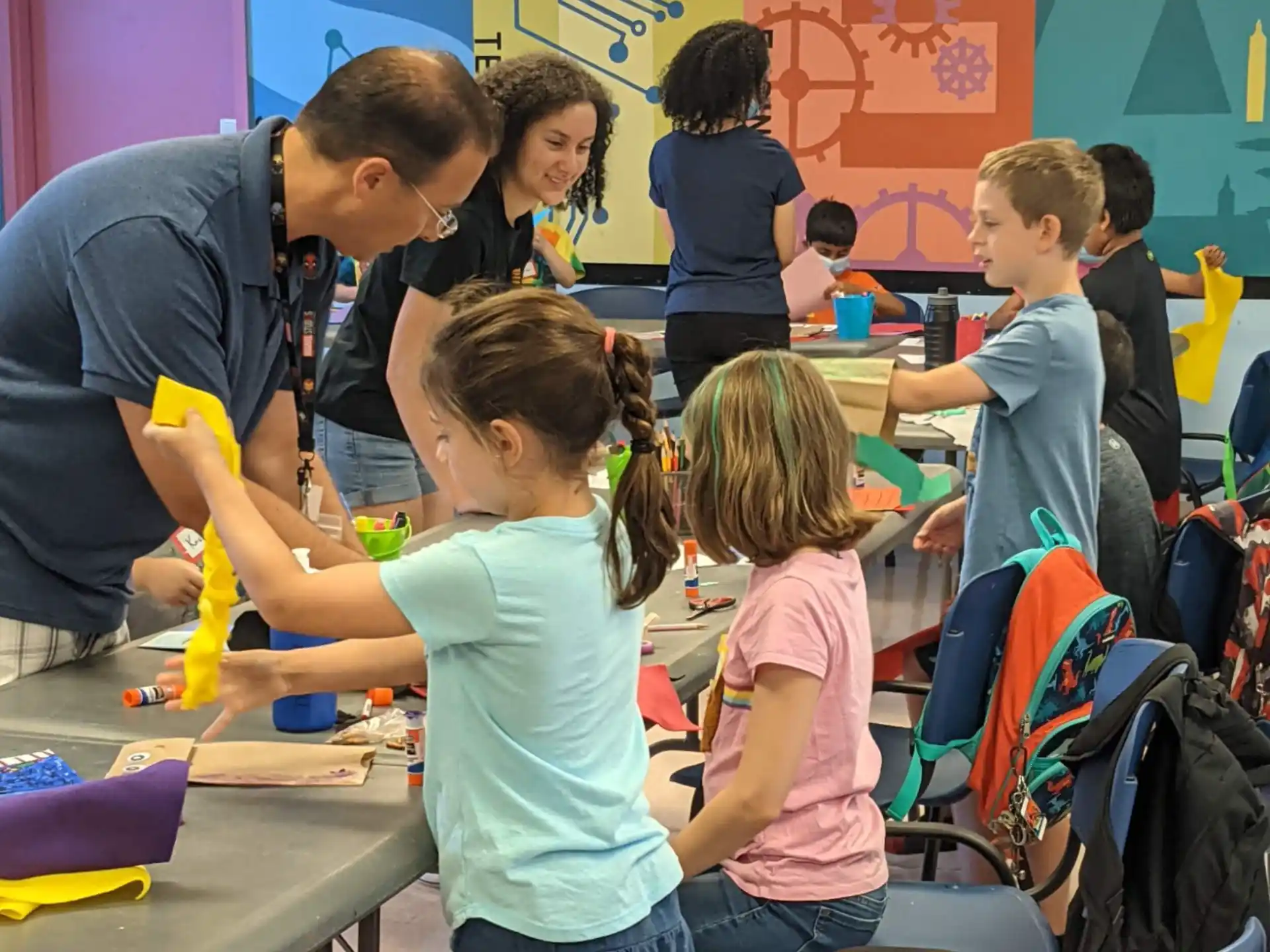 a group of children in a classroom