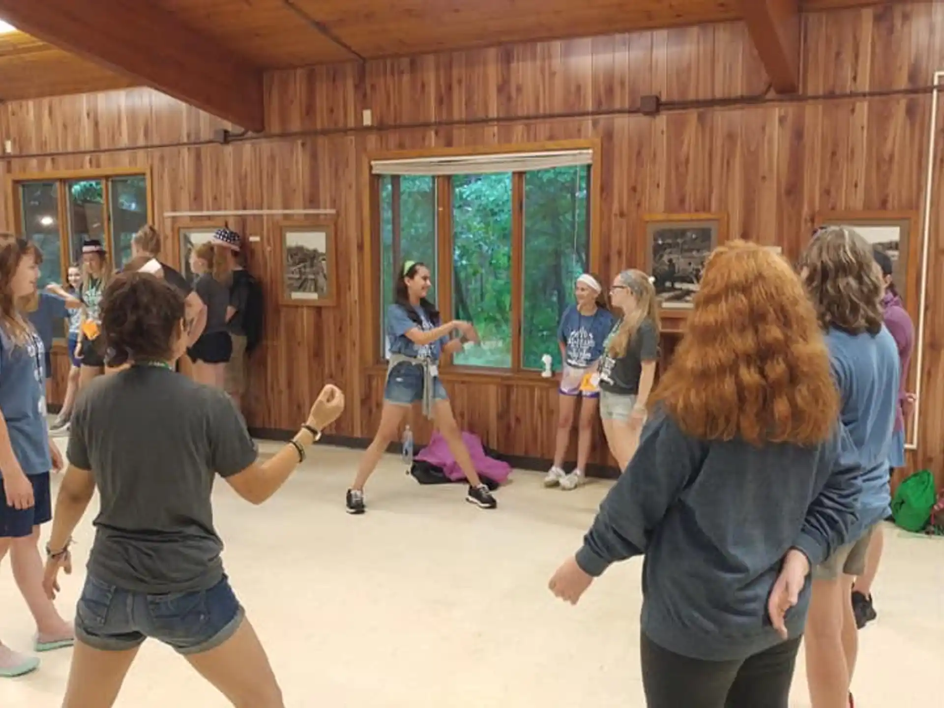a group of people playing a game