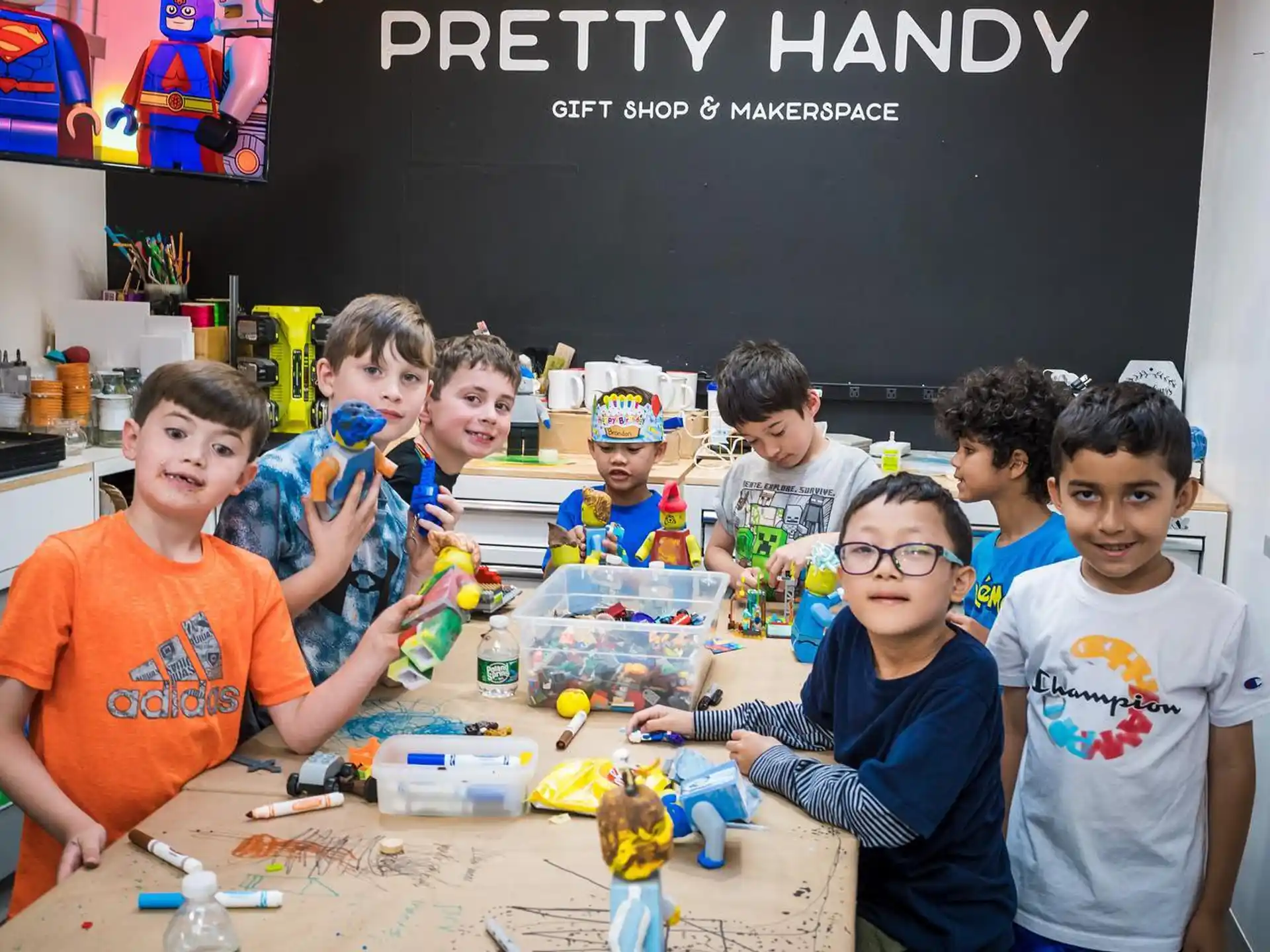 a group of kids in a classroom