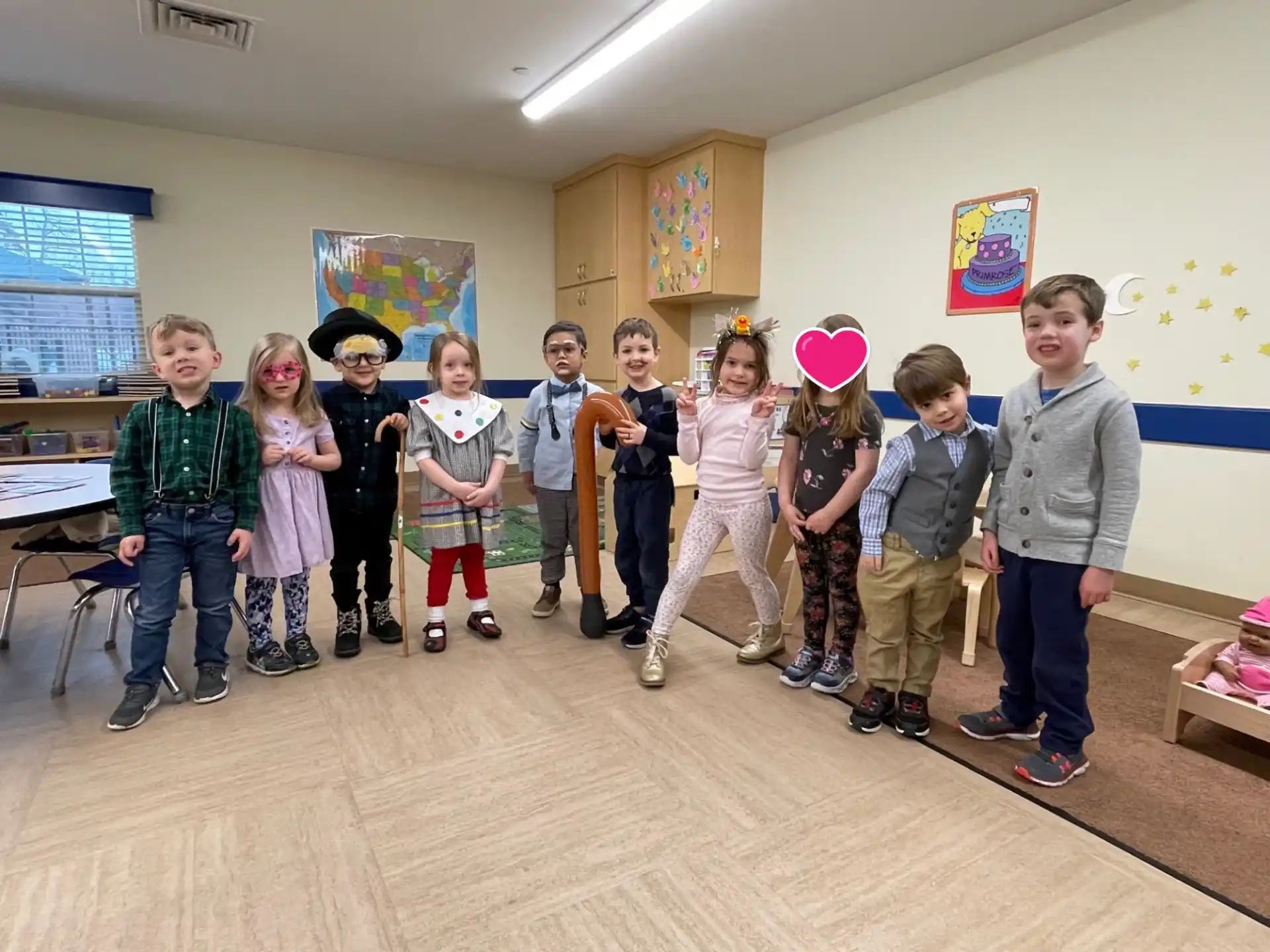 a group of children in a classroom
