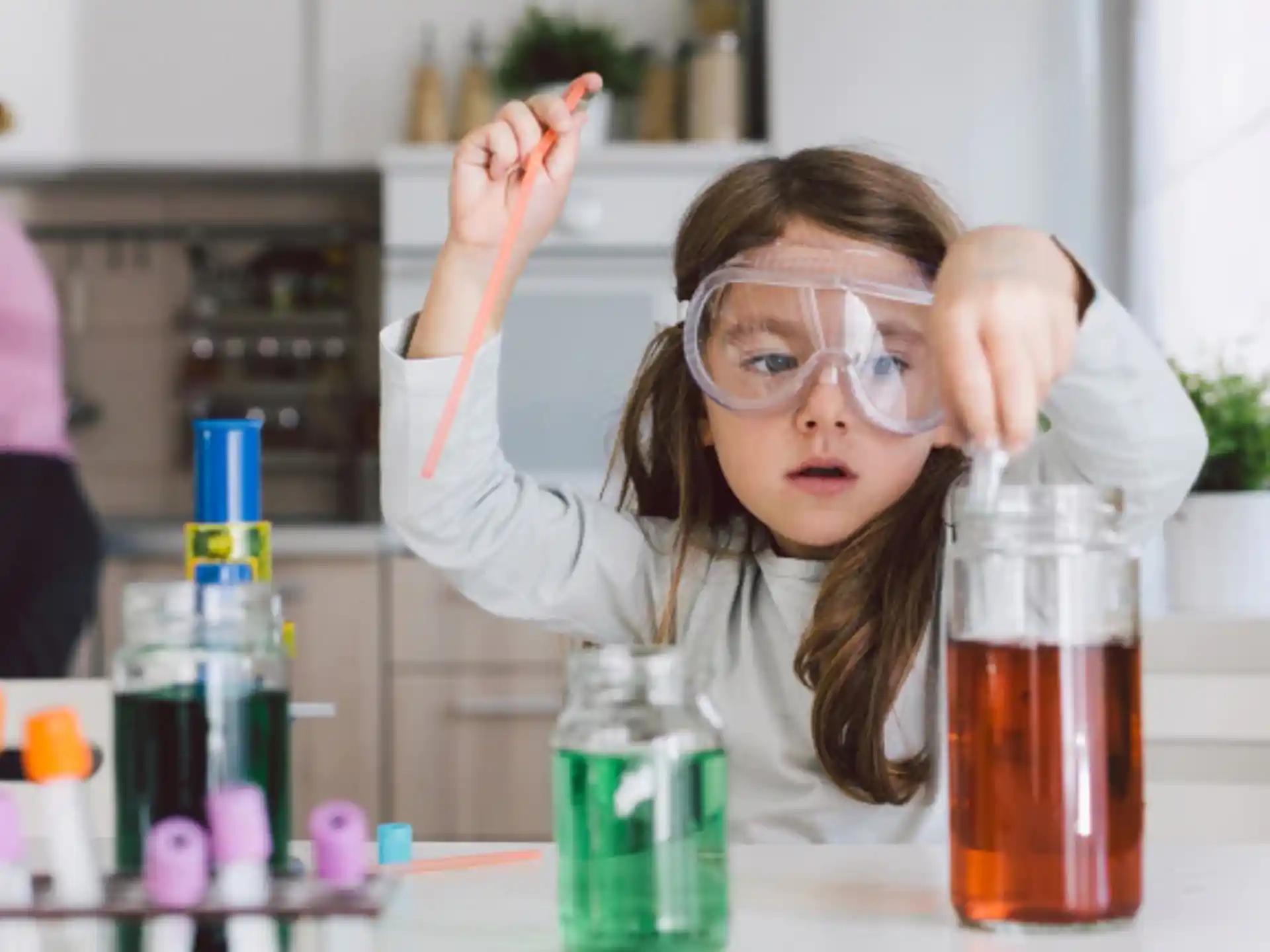 a girl wearing goggles