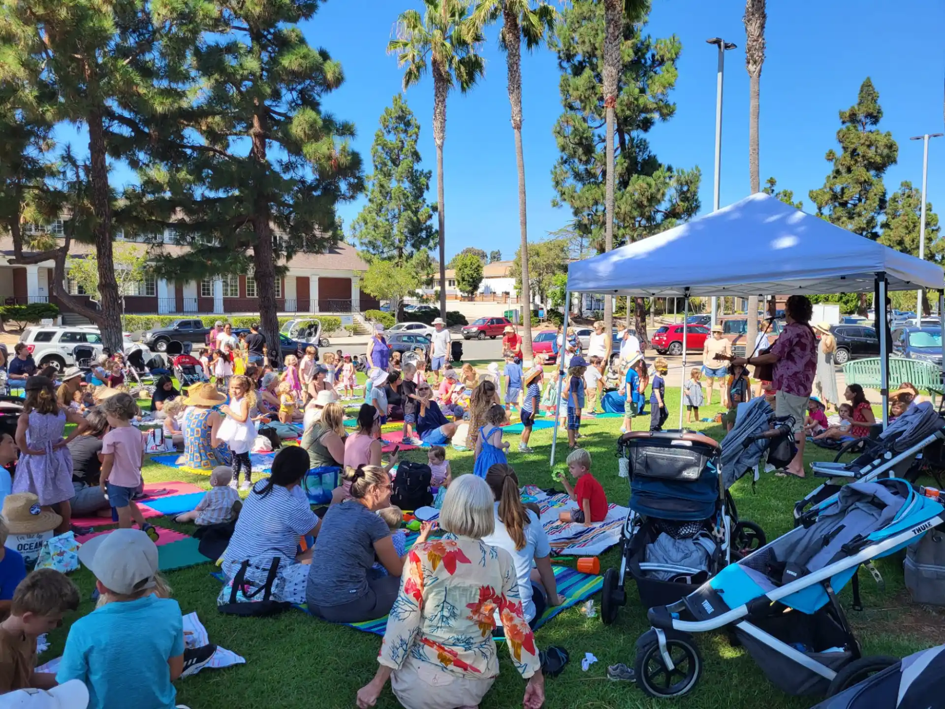 a group of people at an outdoor event