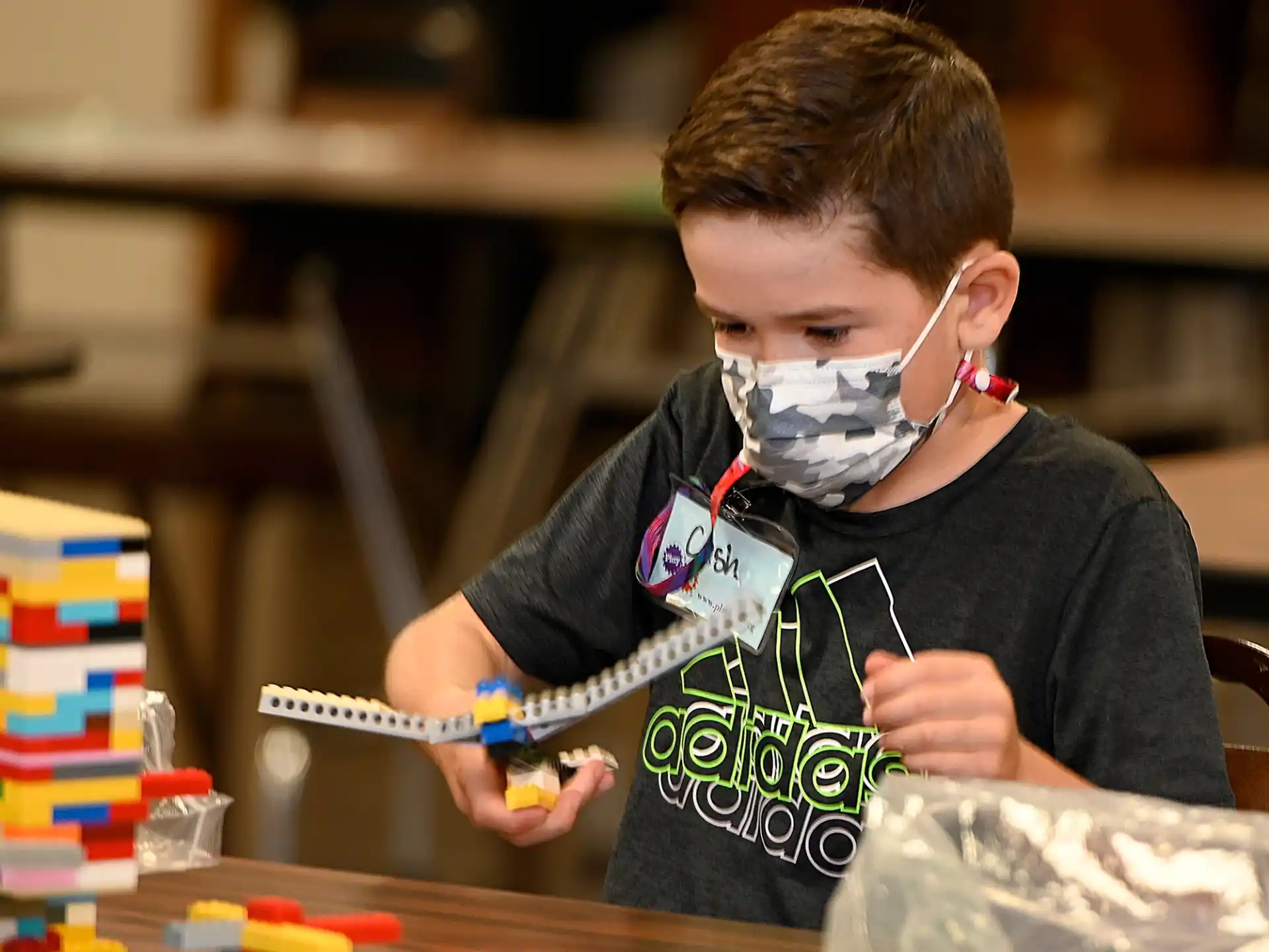 a young boy painting