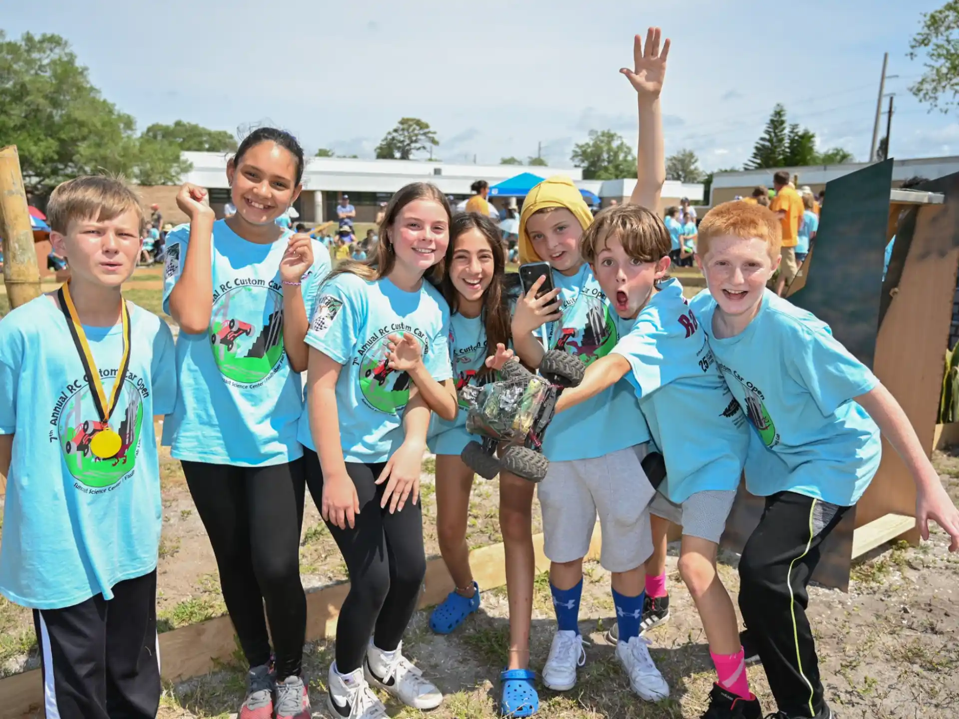 a group of children posing for a photo