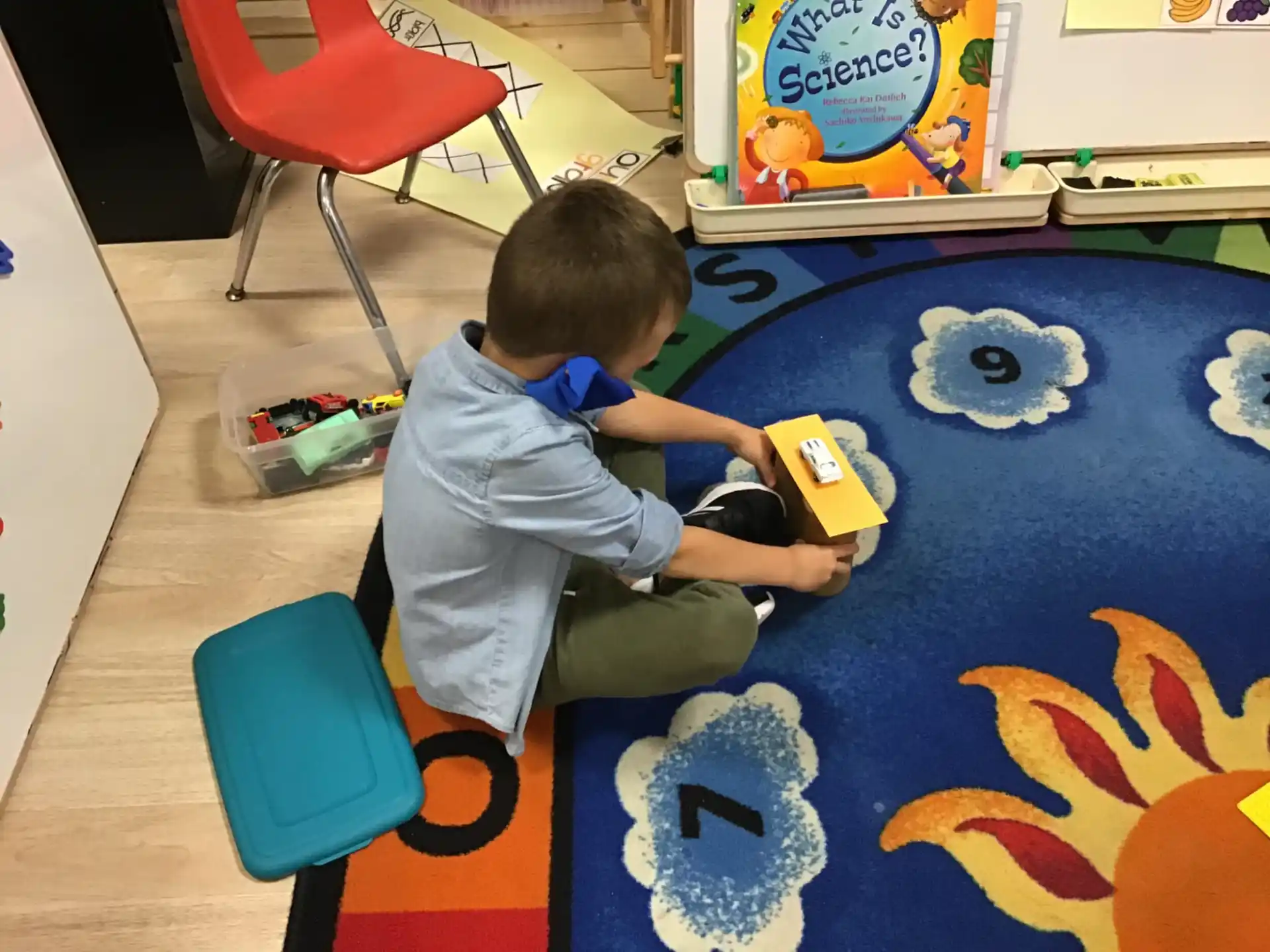 a child playing with toys