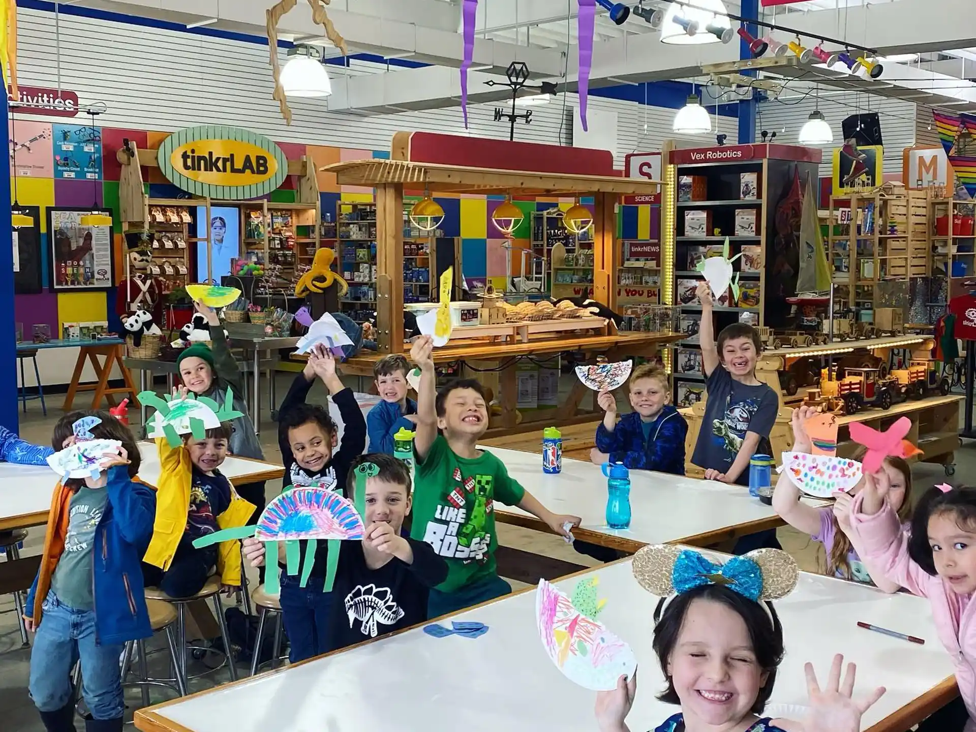 a group of children in a classroom