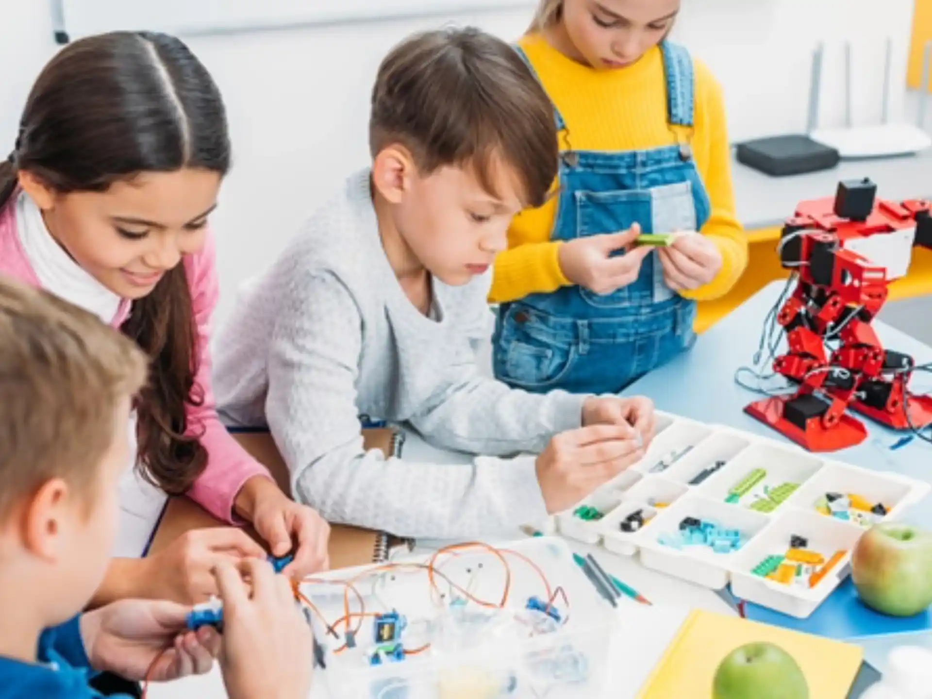 a group of children playing with toys