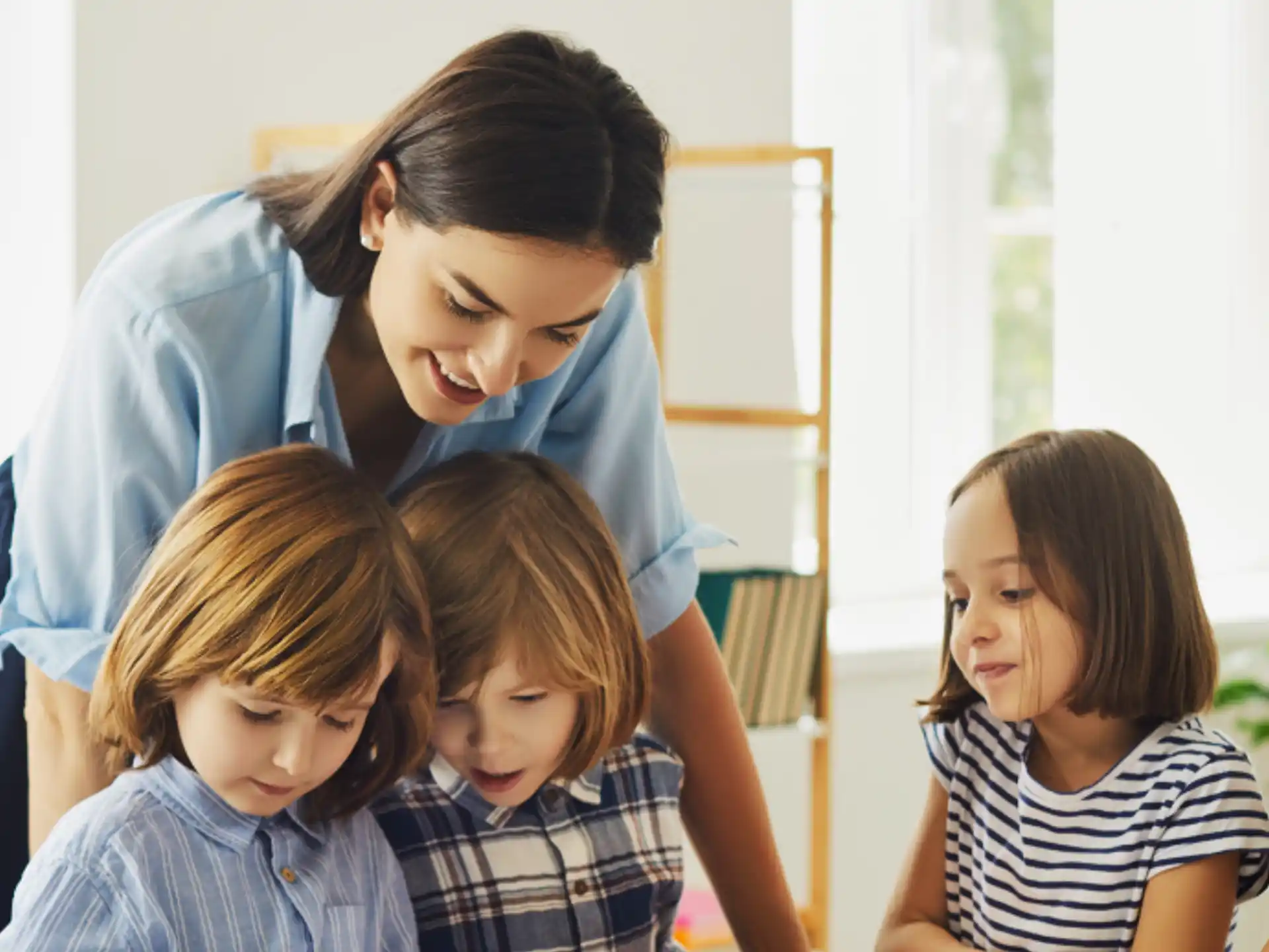 a person and two children