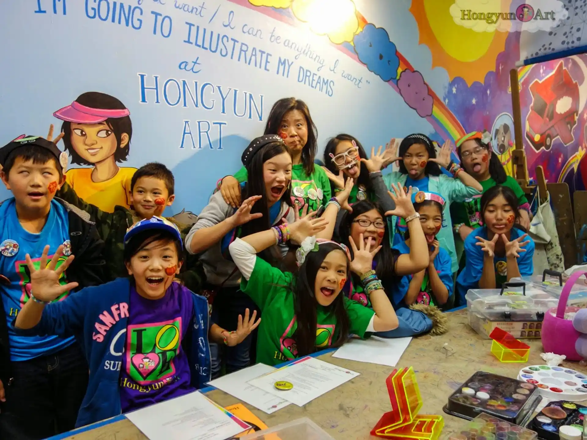 a group of children posing for a photo
