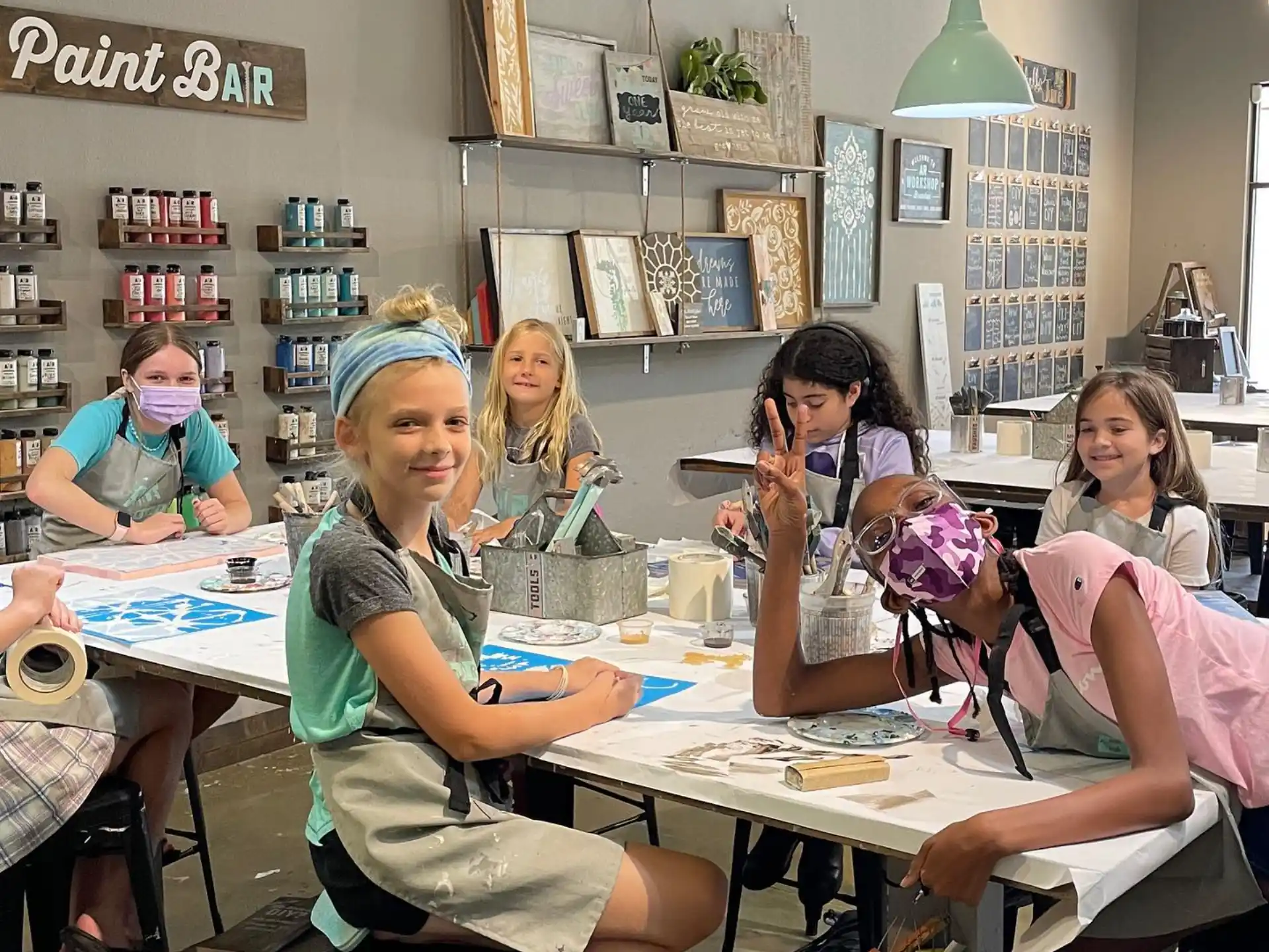 a group of people sitting at a table