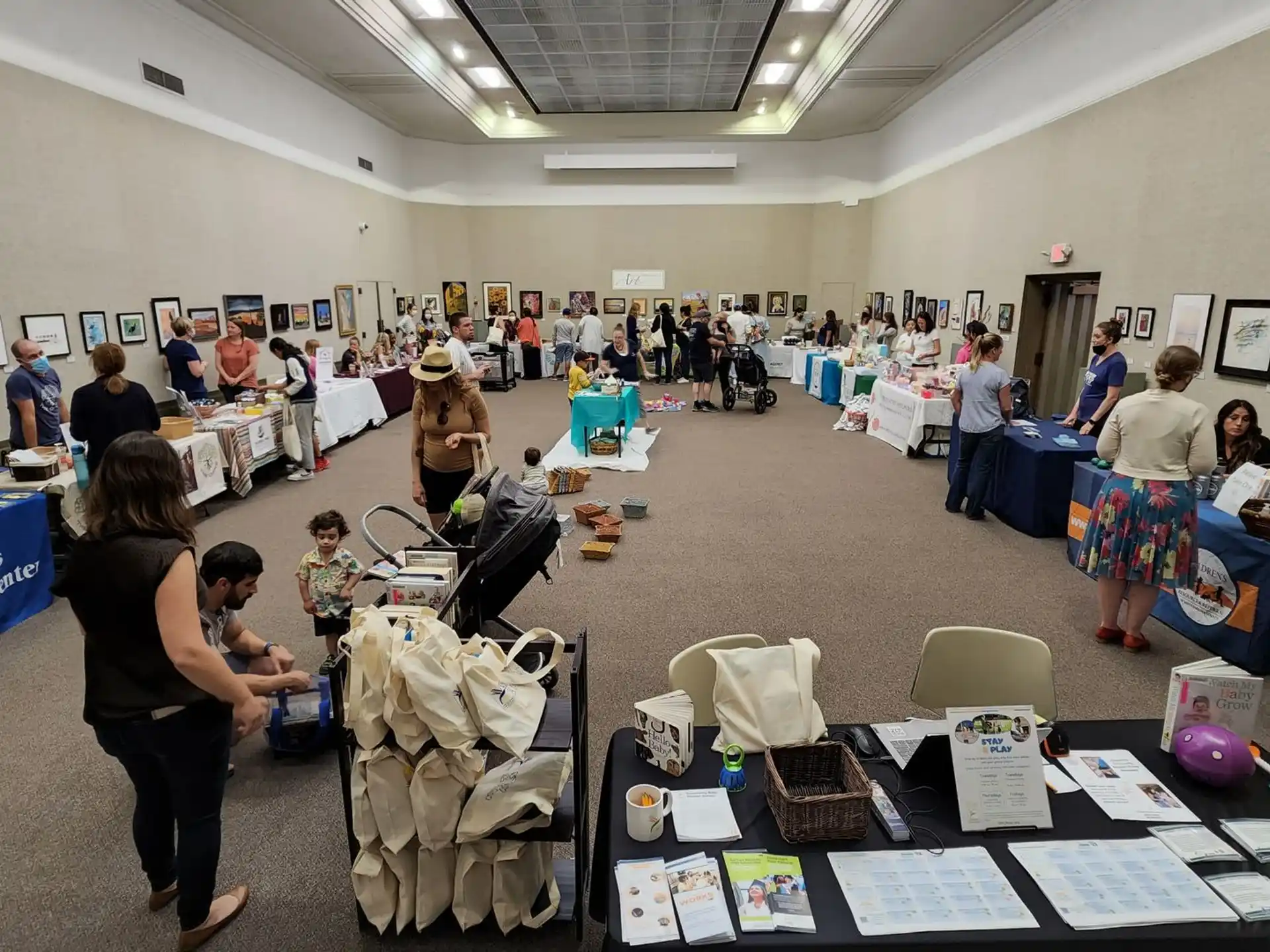 a group of people in a room