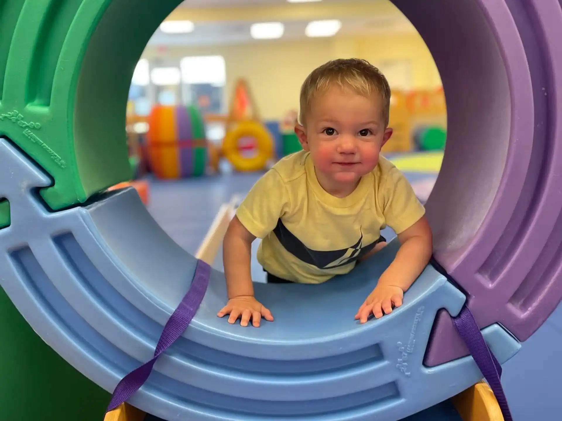 a baby in a playground