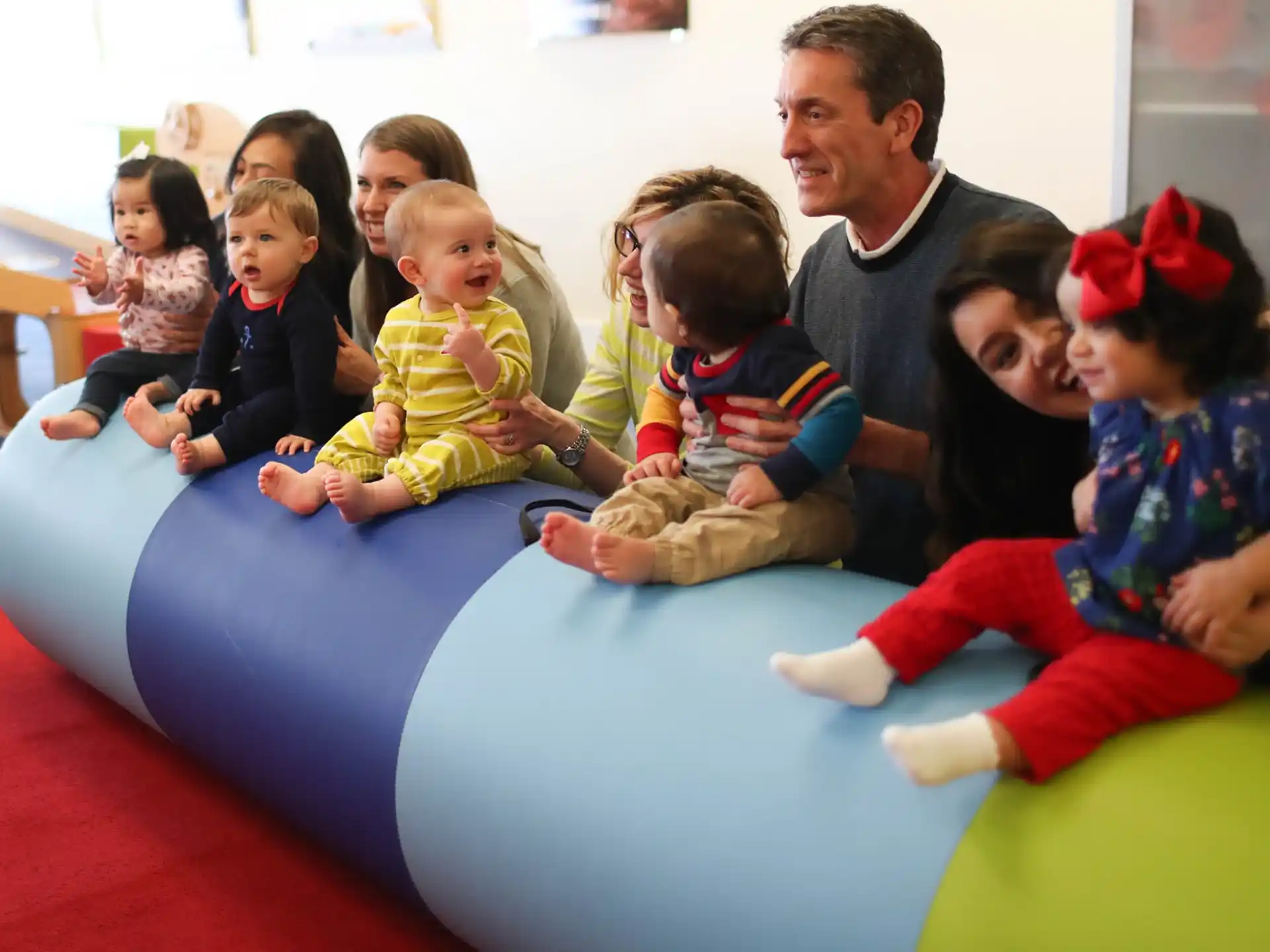 a group of people sitting on a couch