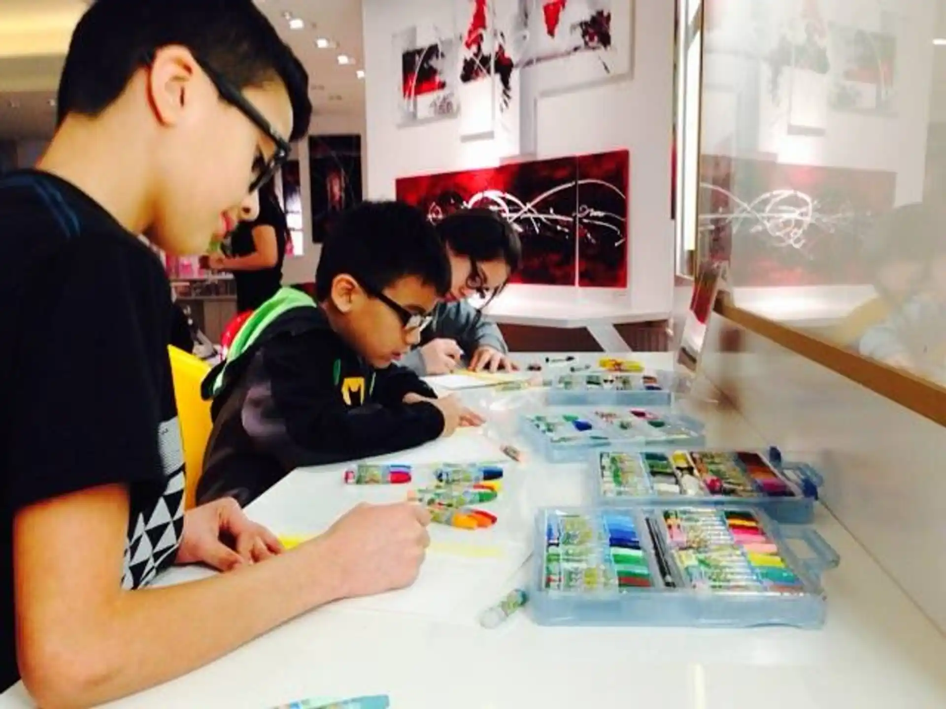 a group of people playing a board game