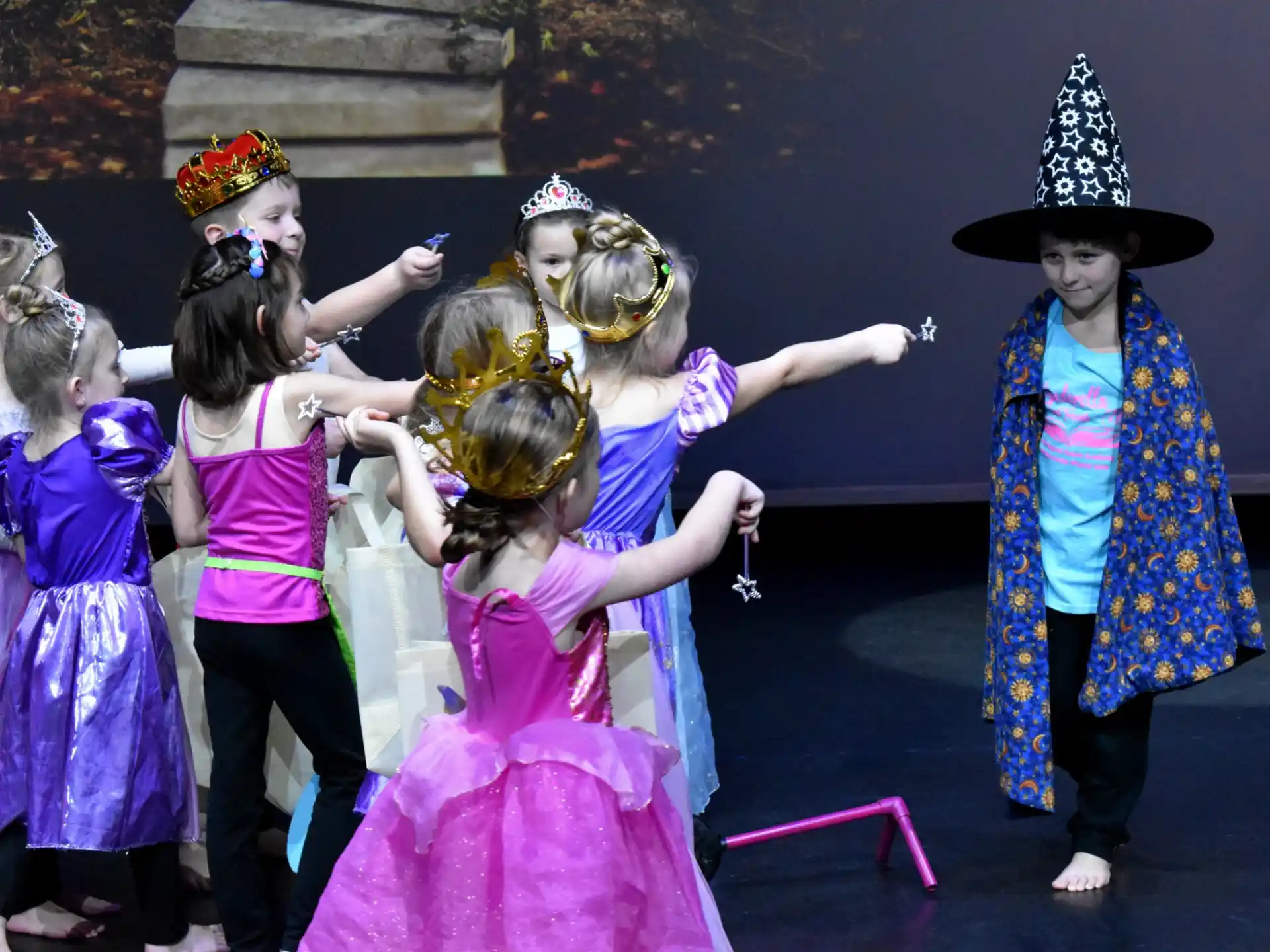 a group of children dancing