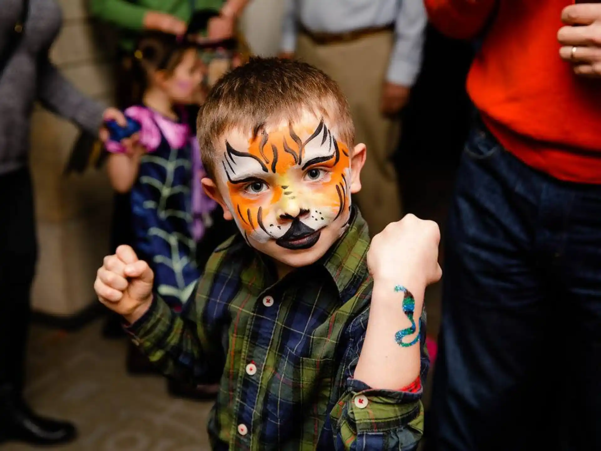 a boy with a painted face