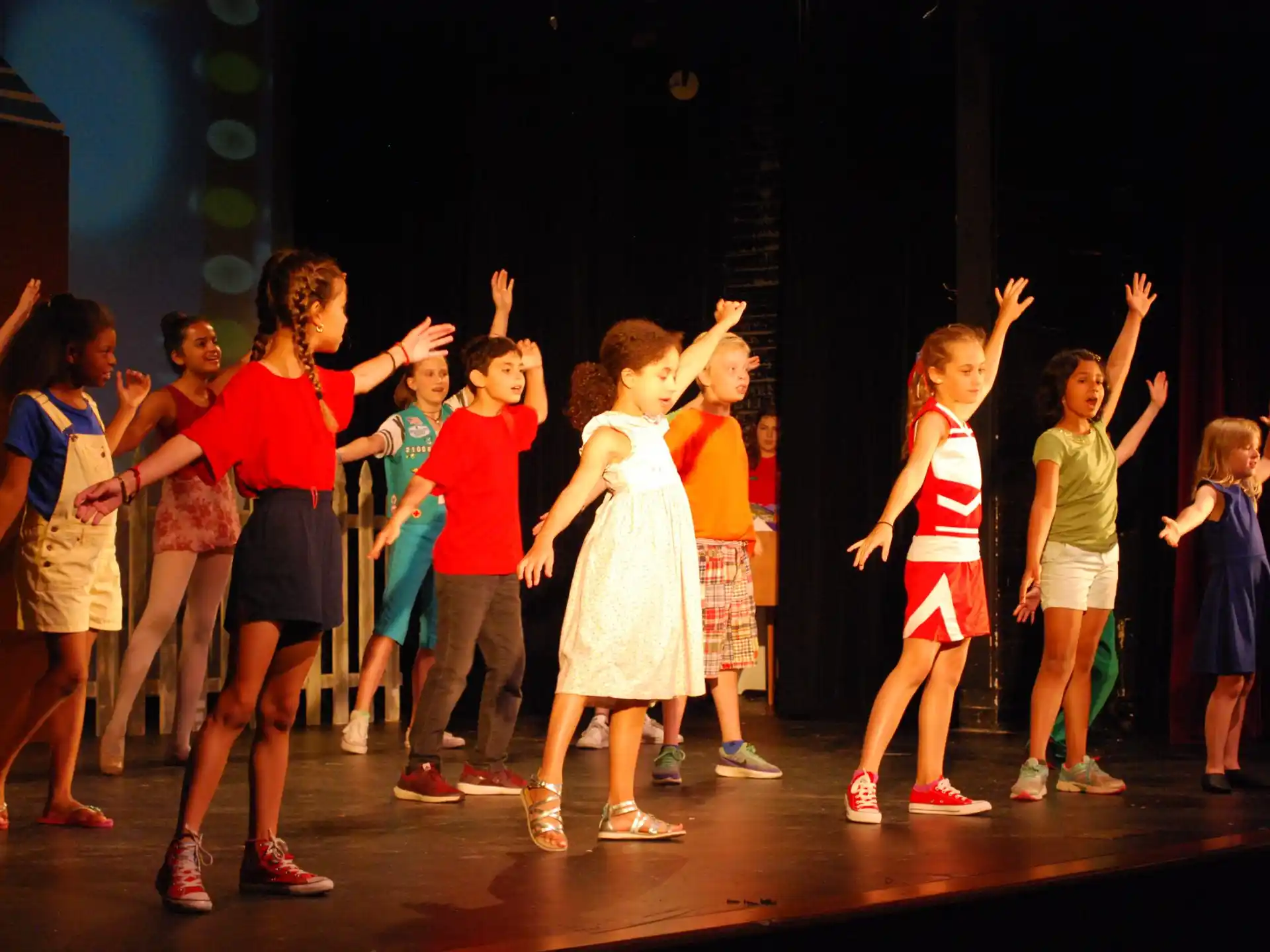 a group of children dancing